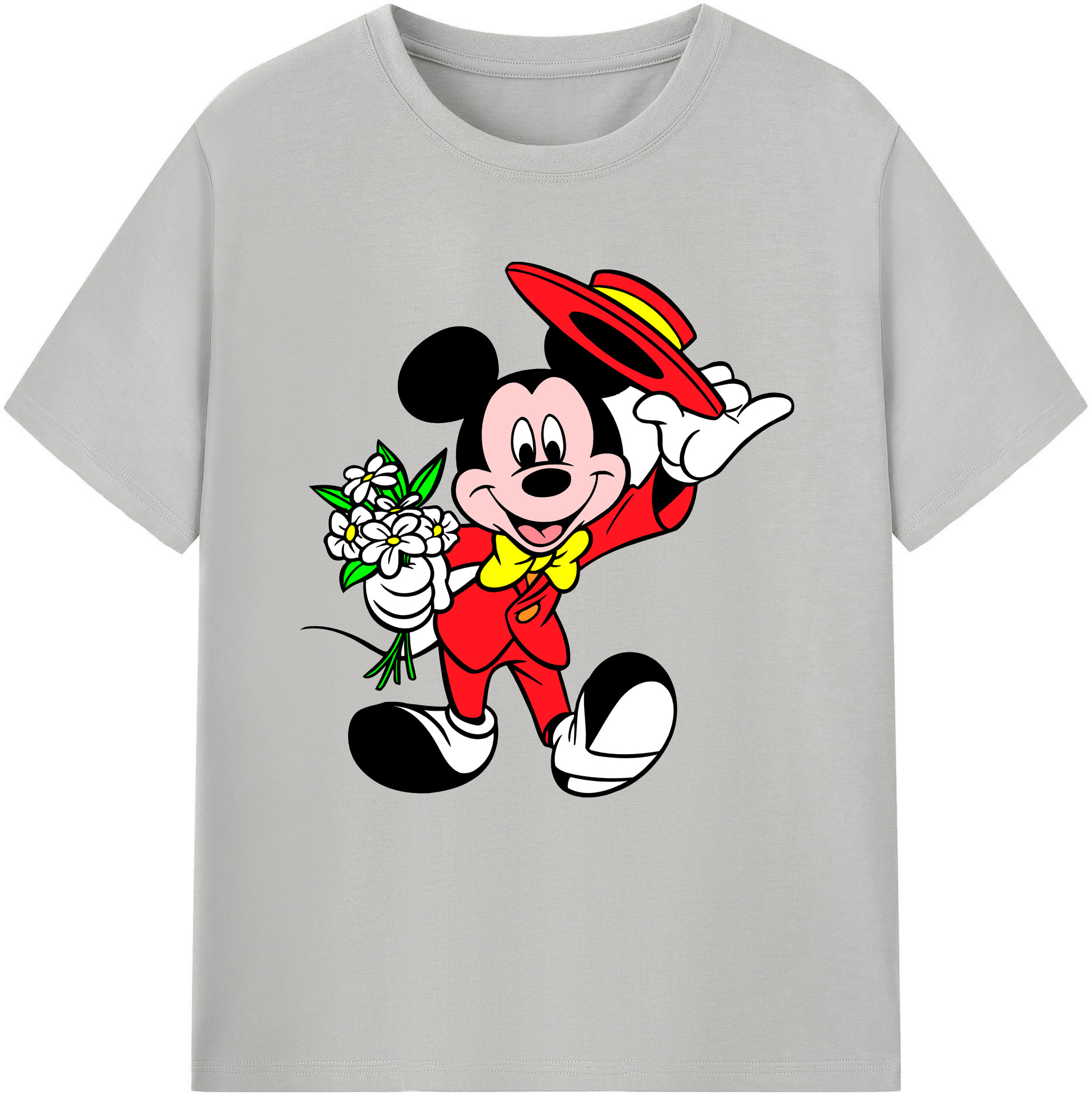 （画像用） ミッキーマウス Mickey Mouse 綿100％半袖Tシャツ（フロントプリント）