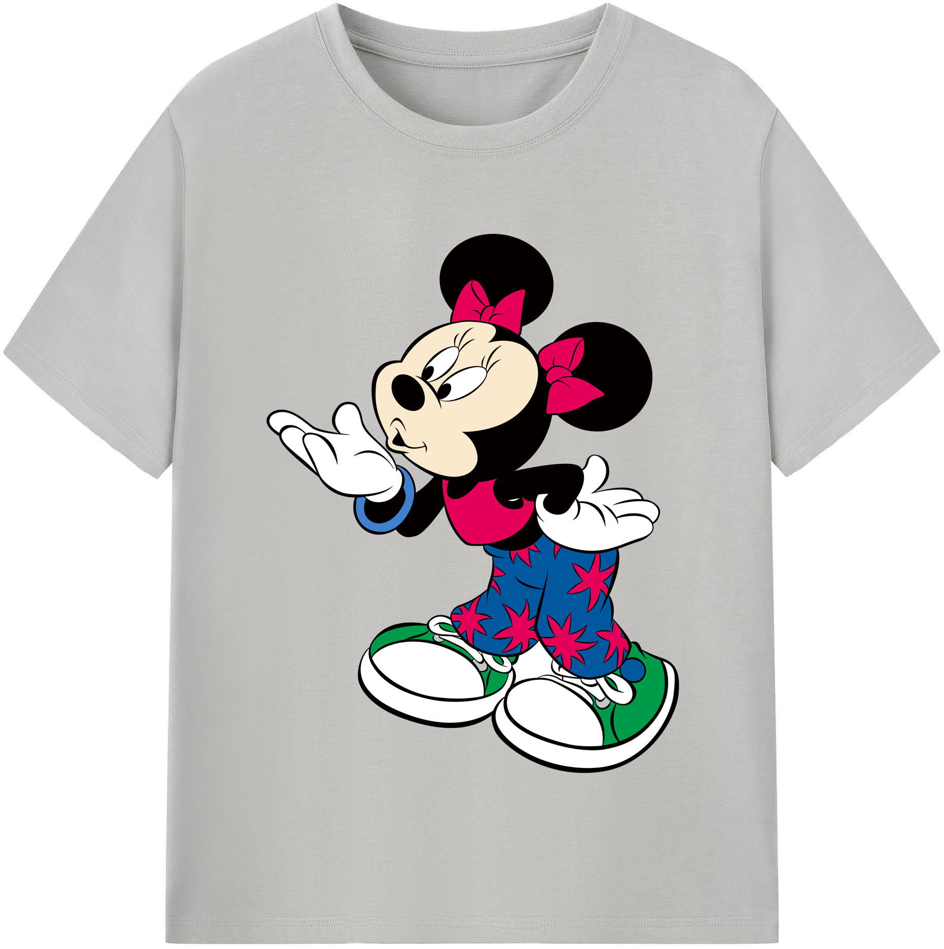 （画像用） ミッキーマウス Mickey Mouse 綿100％半袖Tシャツ（フロントプリント）