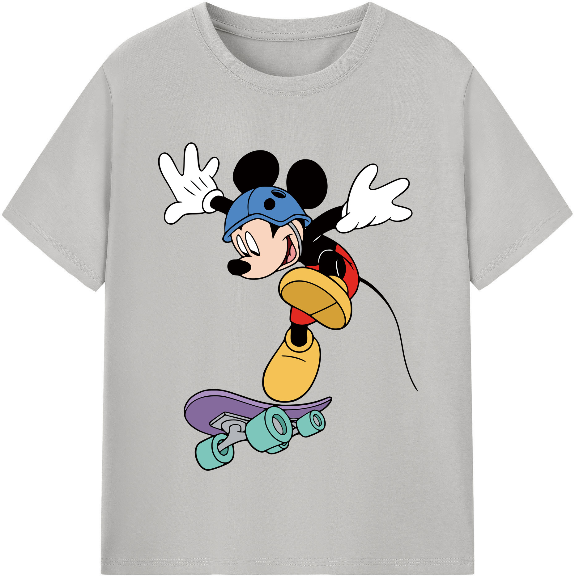 （画像用） ミッキーマウス Mickey Mouse 綿100％半袖Tシャツ（フロントプリント）
