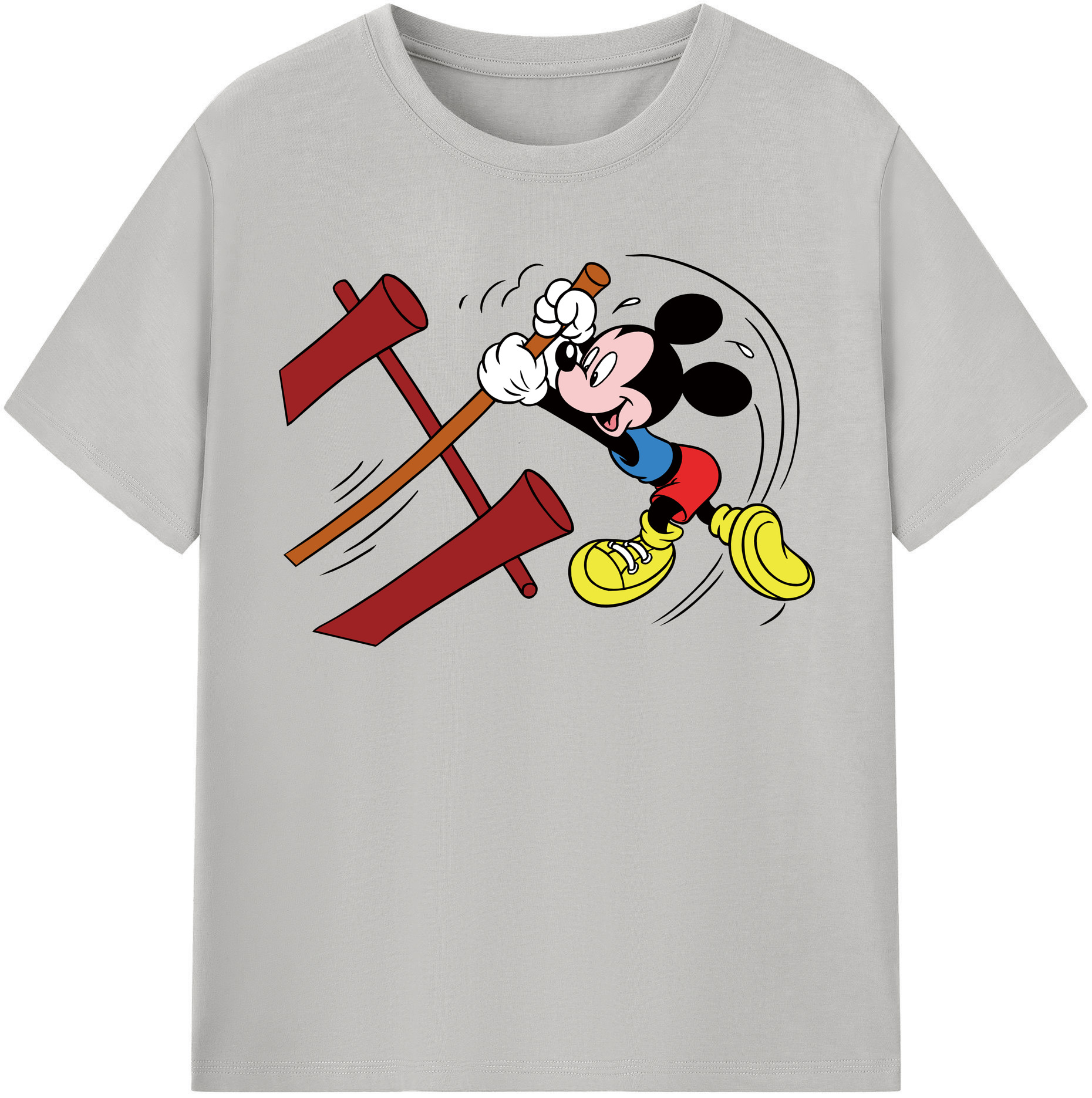 （画像用） ミッキーマウス Mickey Mouse 綿100％半袖Tシャツ（フロントプリント）