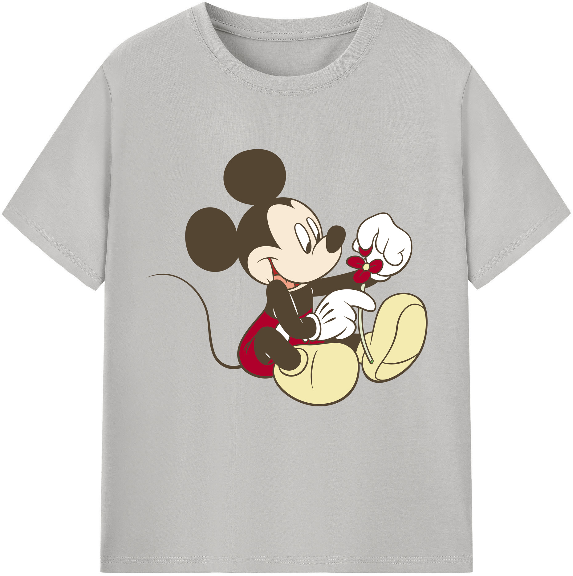 （画像用） ミッキーマウス Mickey Mouse 綿100％半袖Tシャツ（フロントプリント）