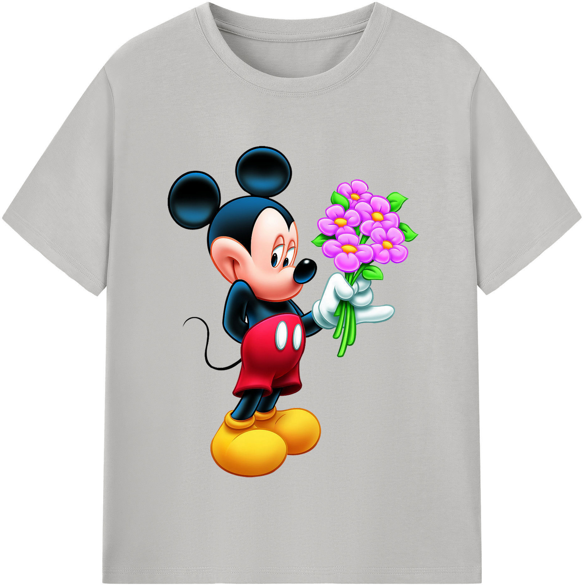 （画像用） ミッキーマウス Mickey Mouse 綿100％半袖Tシャツ（フロントプリント）
