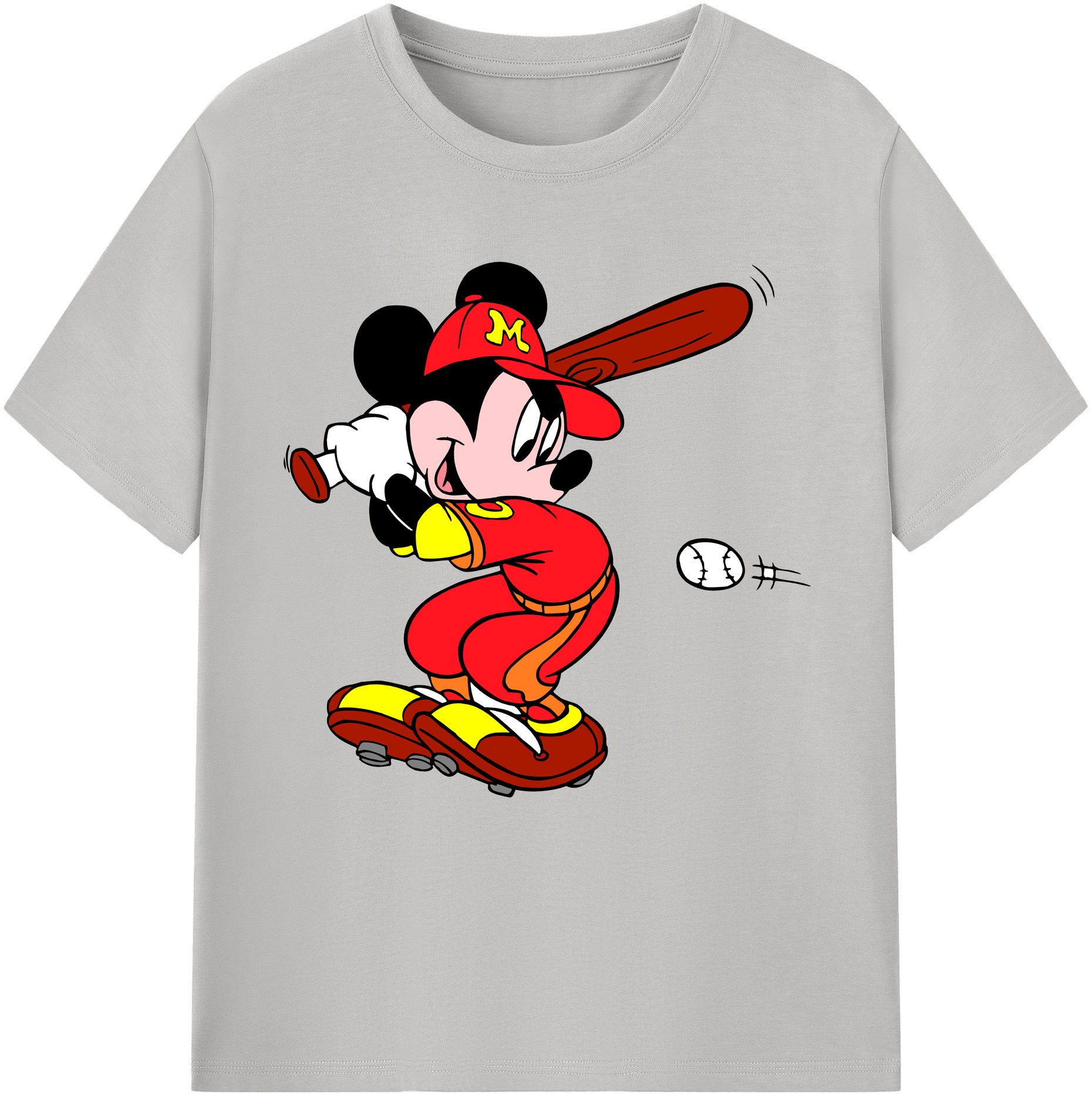 （画像用） ミッキーマウス Mickey Mouse 綿100％半袖Tシャツ（フロントプリント）