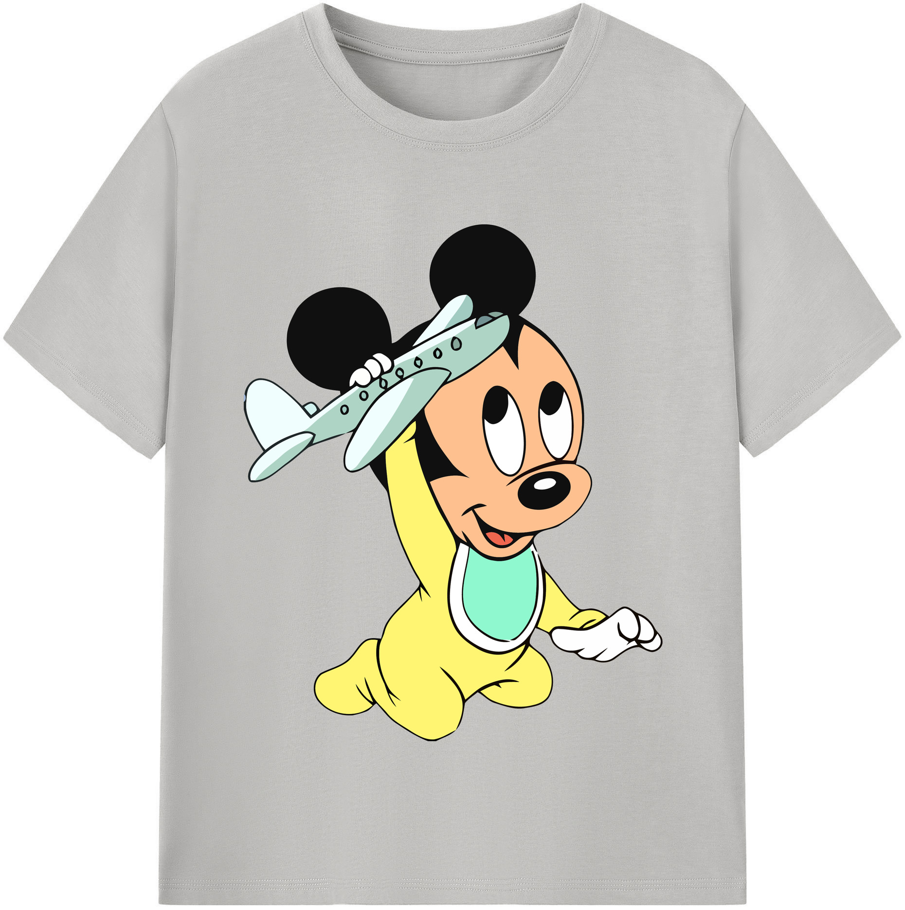 （画像用） ミッキーマウス Mickey Mouse 綿100％半袖Tシャツ（フロントプリント）