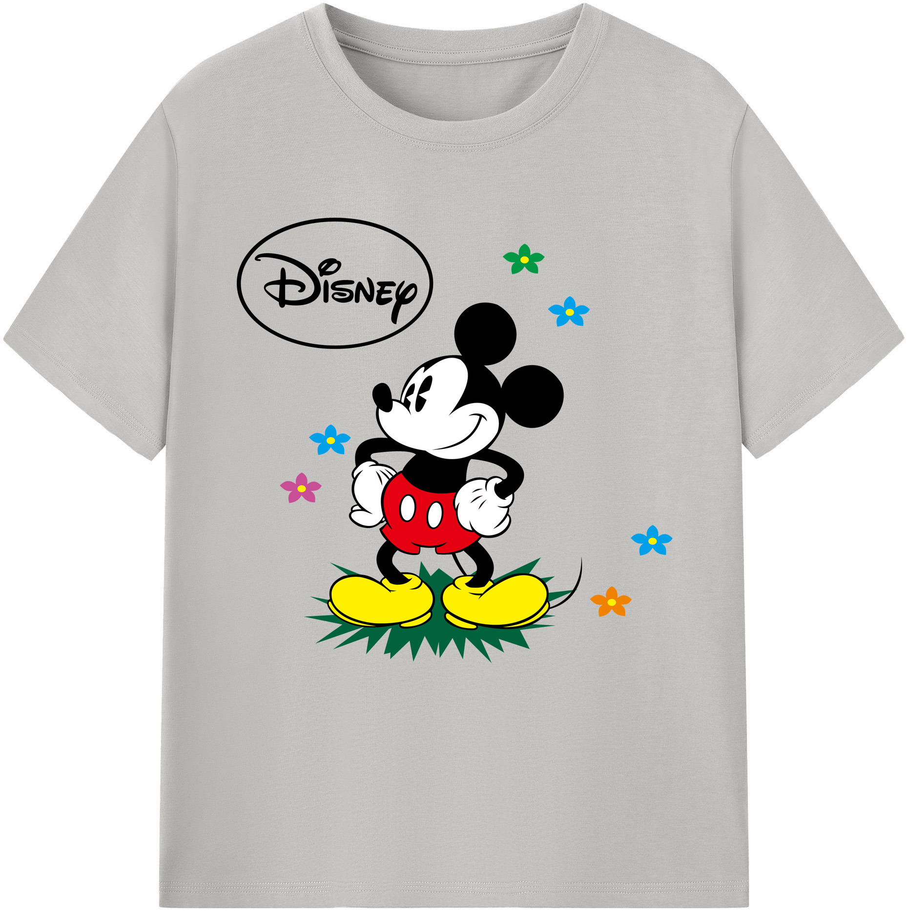 （画像用） ミッキーマウス Mickey Mouse 綿100％半袖Tシャツ（フロントプリント）