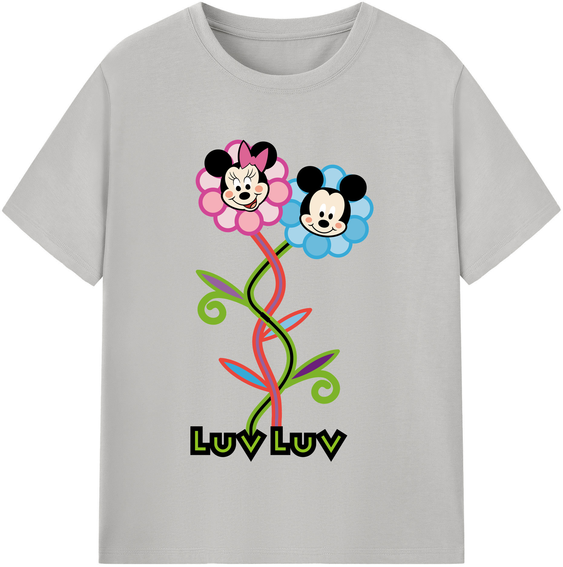 （画像用） ミッキーマウス Mickey Mouse 綿100％半袖Tシャツ（フロントプリント）