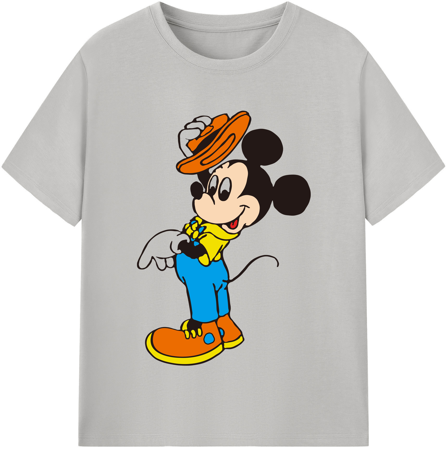 （画像用） ミッキーマウス Mickey Mouse 綿100％半袖Tシャツ（フロントプリント）