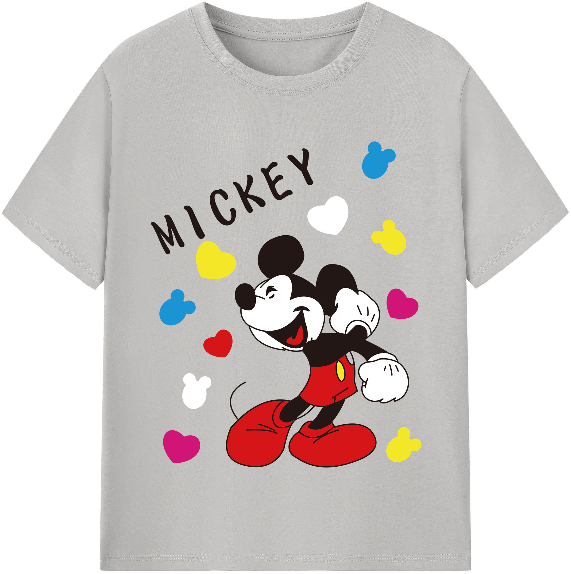 （画像用） ミッキーマウス Mickey Mouse 綿100％半袖Tシャツ（フロントプリント）