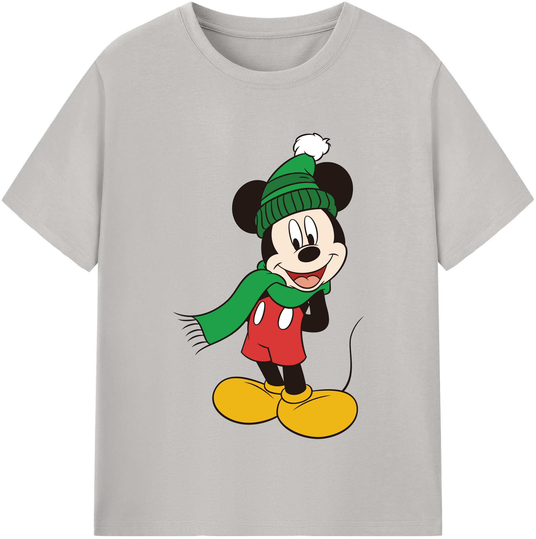 （画像用） ミッキーマウス Mickey Mouse 綿100％半袖Tシャツ（フロントプリント）