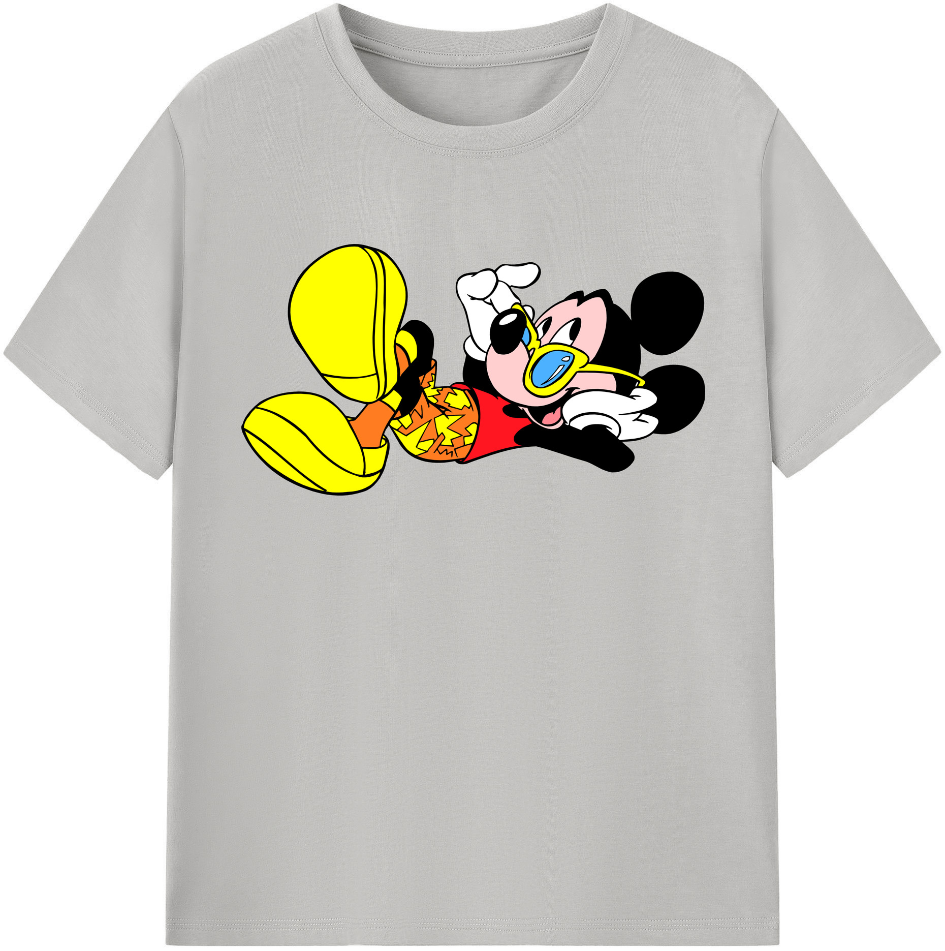 （画像用） ミッキーマウス Mickey Mouse 綿100％半袖Tシャツ（フロントプリント）