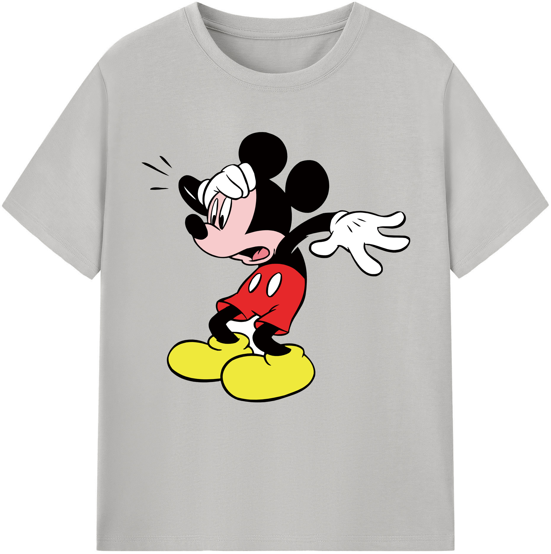 （画像用） ミッキーマウス Mickey Mouse 綿100％半袖Tシャツ（フロントプリント）