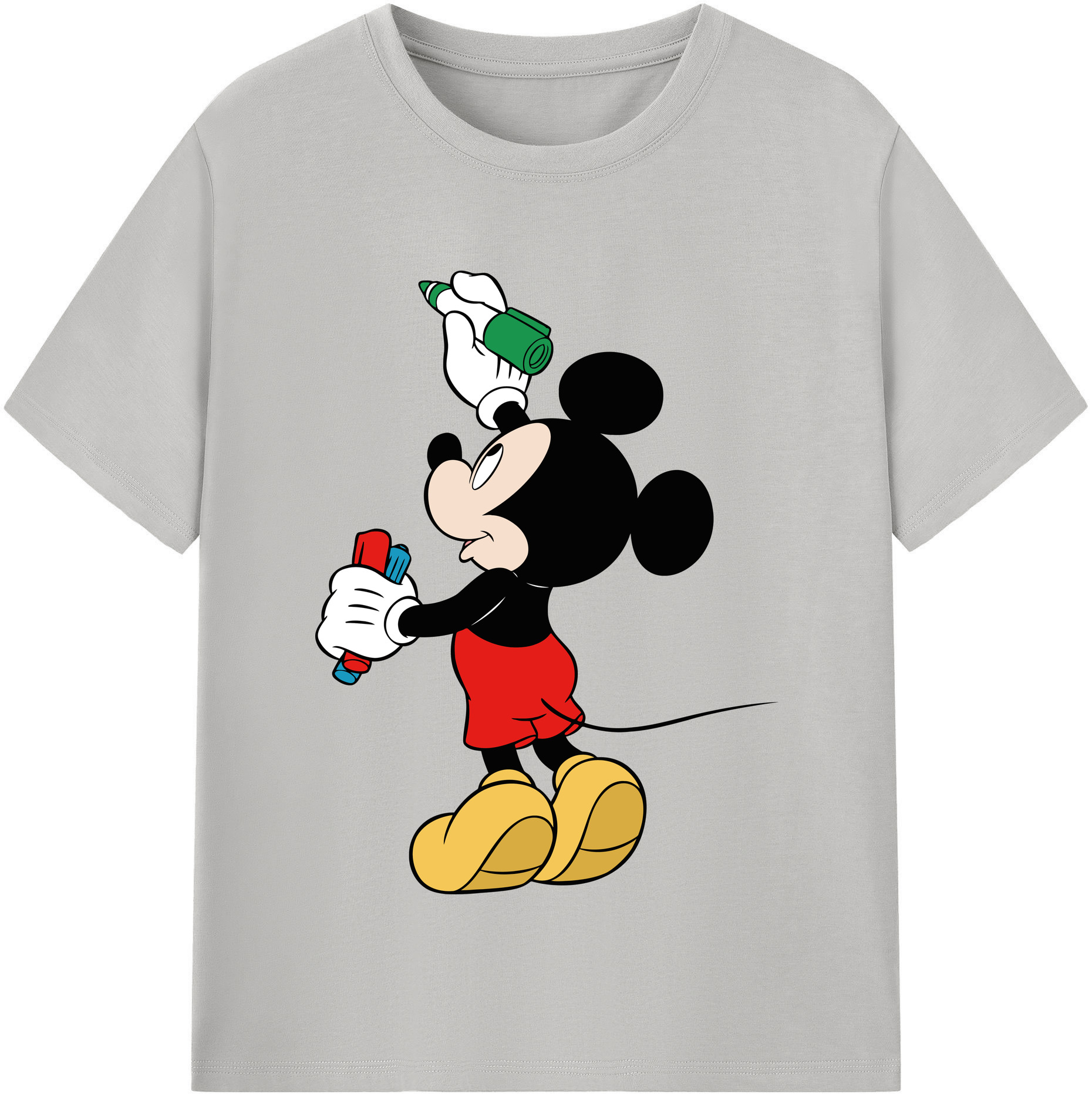 （画像用） ミッキーマウス Mickey Mouse 綿100％半袖Tシャツ（フロントプリント）