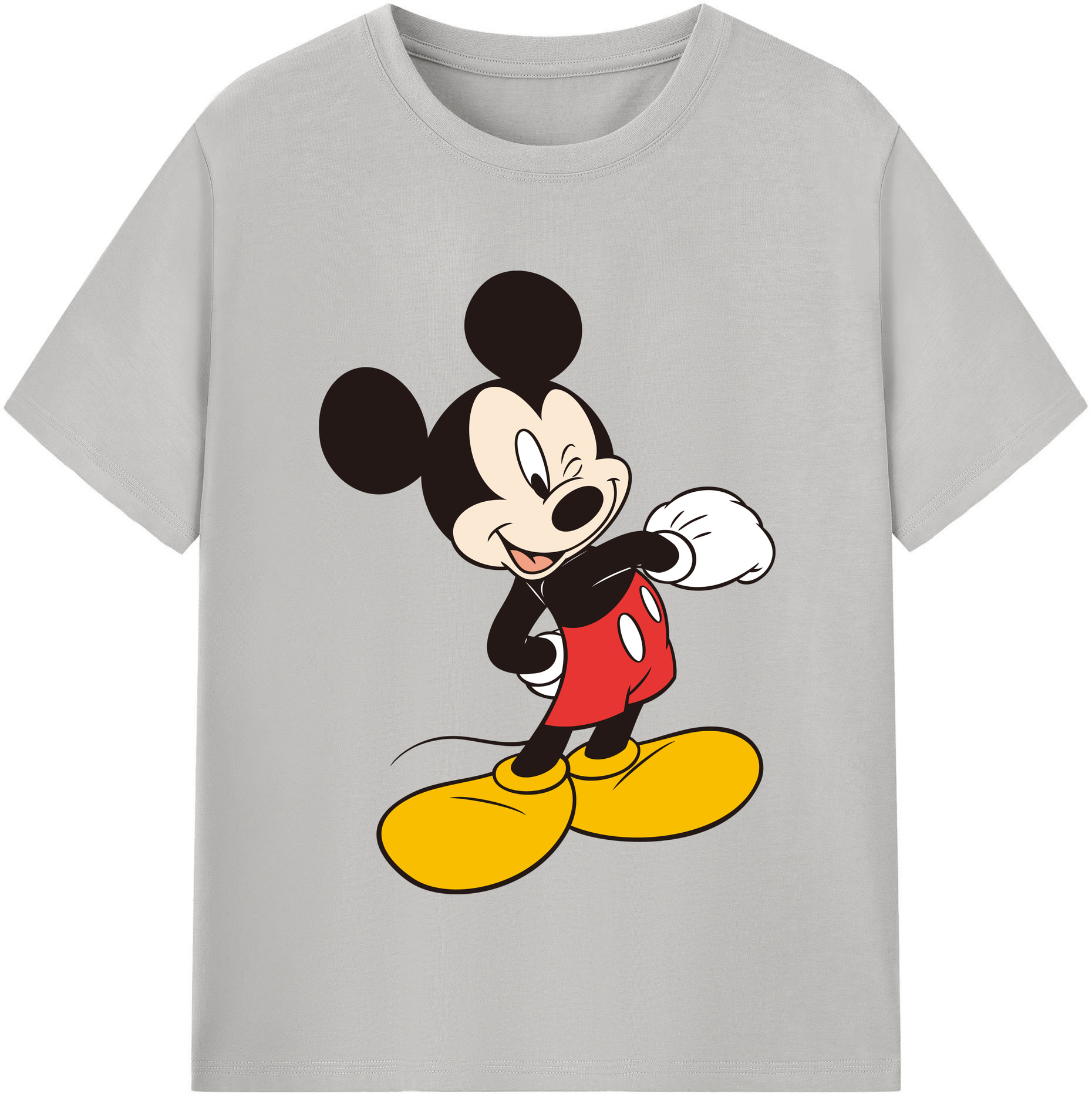（画像用） ミッキーマウス Mickey Mouse 綿100％半袖Tシャツ（フロントプリント）