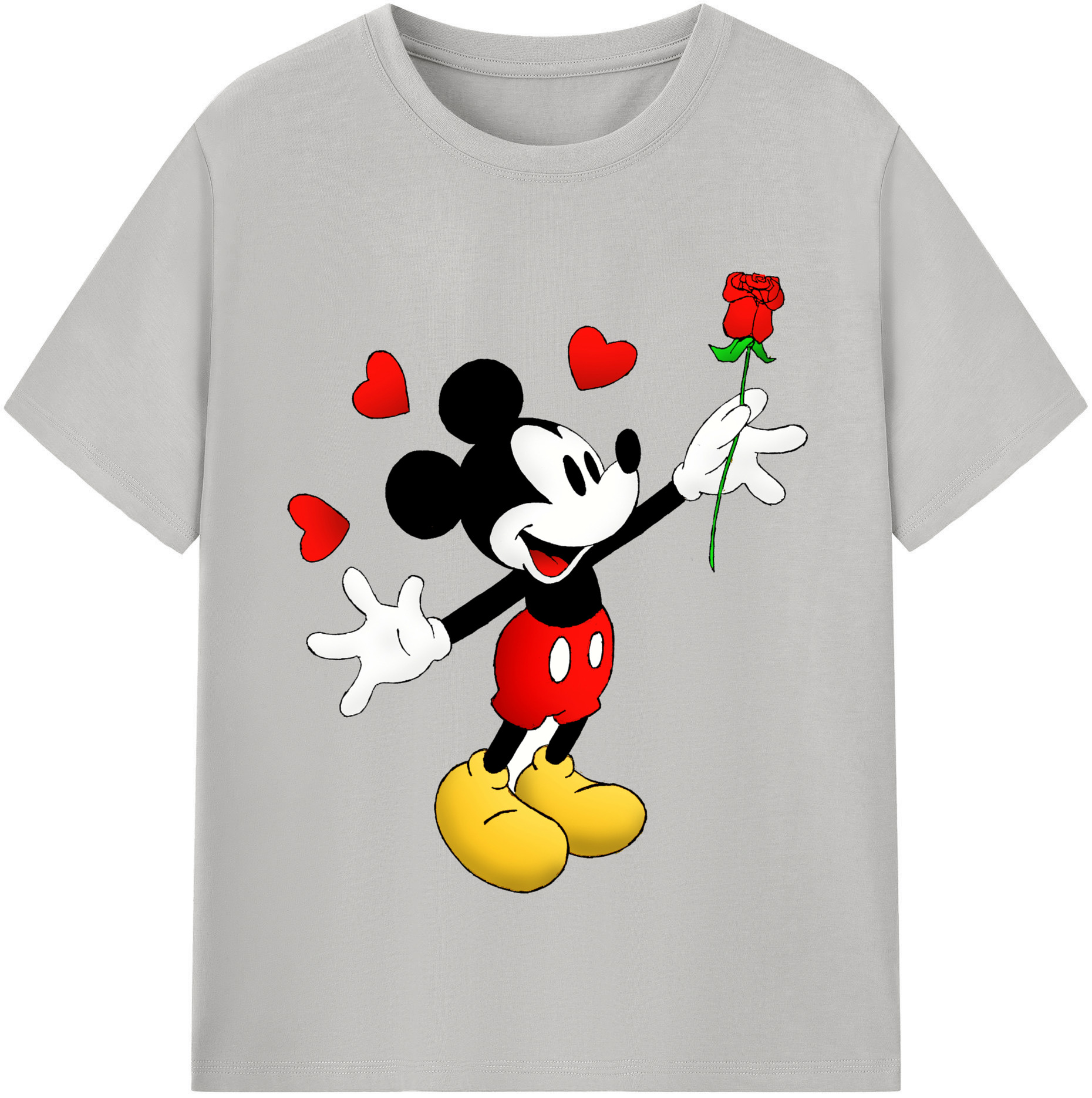 （画像用） ミッキーマウス Mickey Mouse 綿100％半袖Tシャツ（フロントプリント）