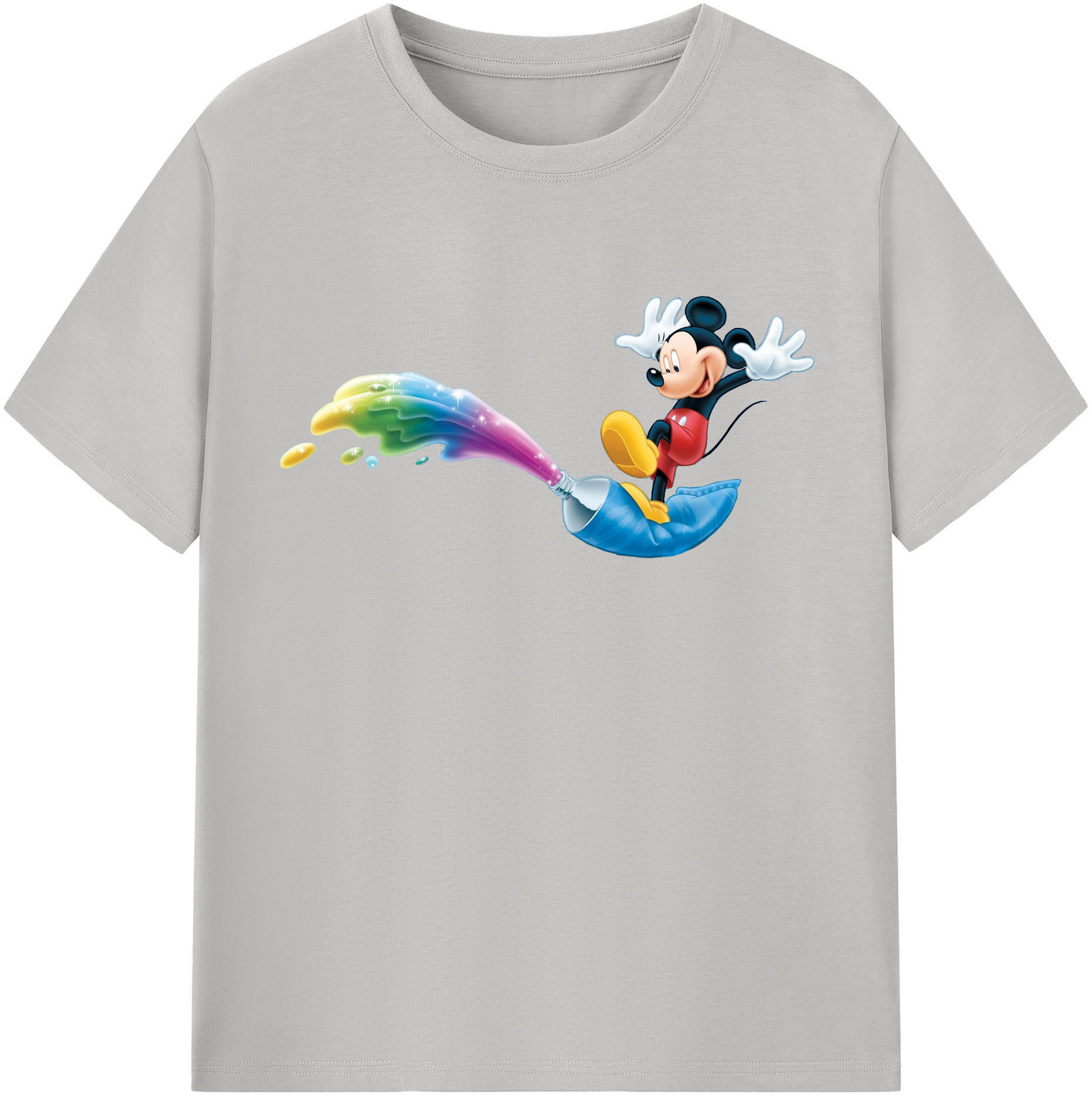 （画像用） ミッキーマウス Mickey Mouse 綿100％半袖Tシャツ（フロントプリント）