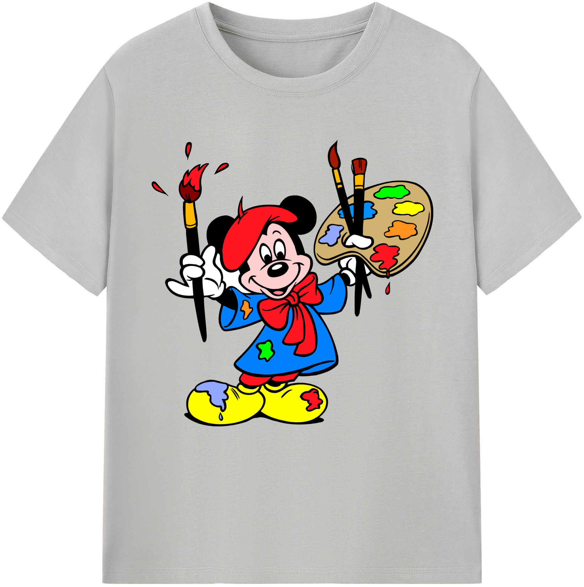 （画像用） ミッキーマウス Mickey Mouse 綿100％半袖Tシャツ（フロントプリント）