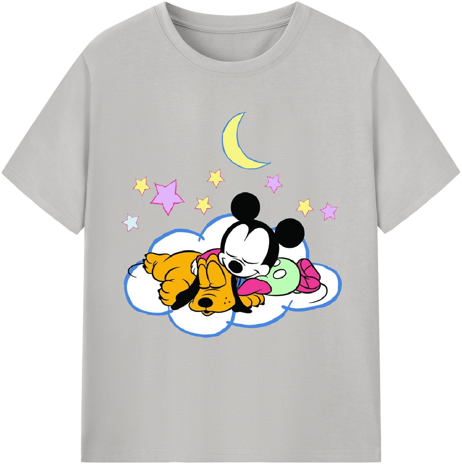 （画像用） ミッキーマウス Mickey Mouse 綿100％半袖Tシャツ（フロントプリント）