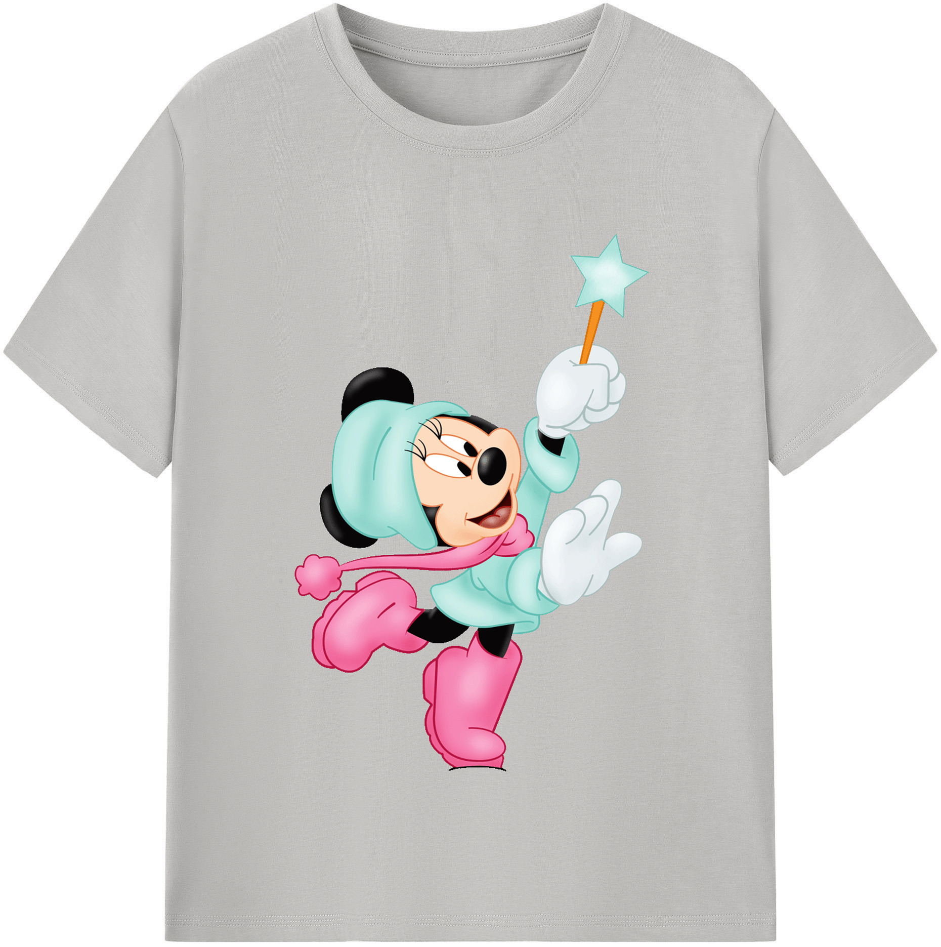 （画像用） ミッキーマウス Mickey Mouse 綿100％半袖Tシャツ（フロントプリント）