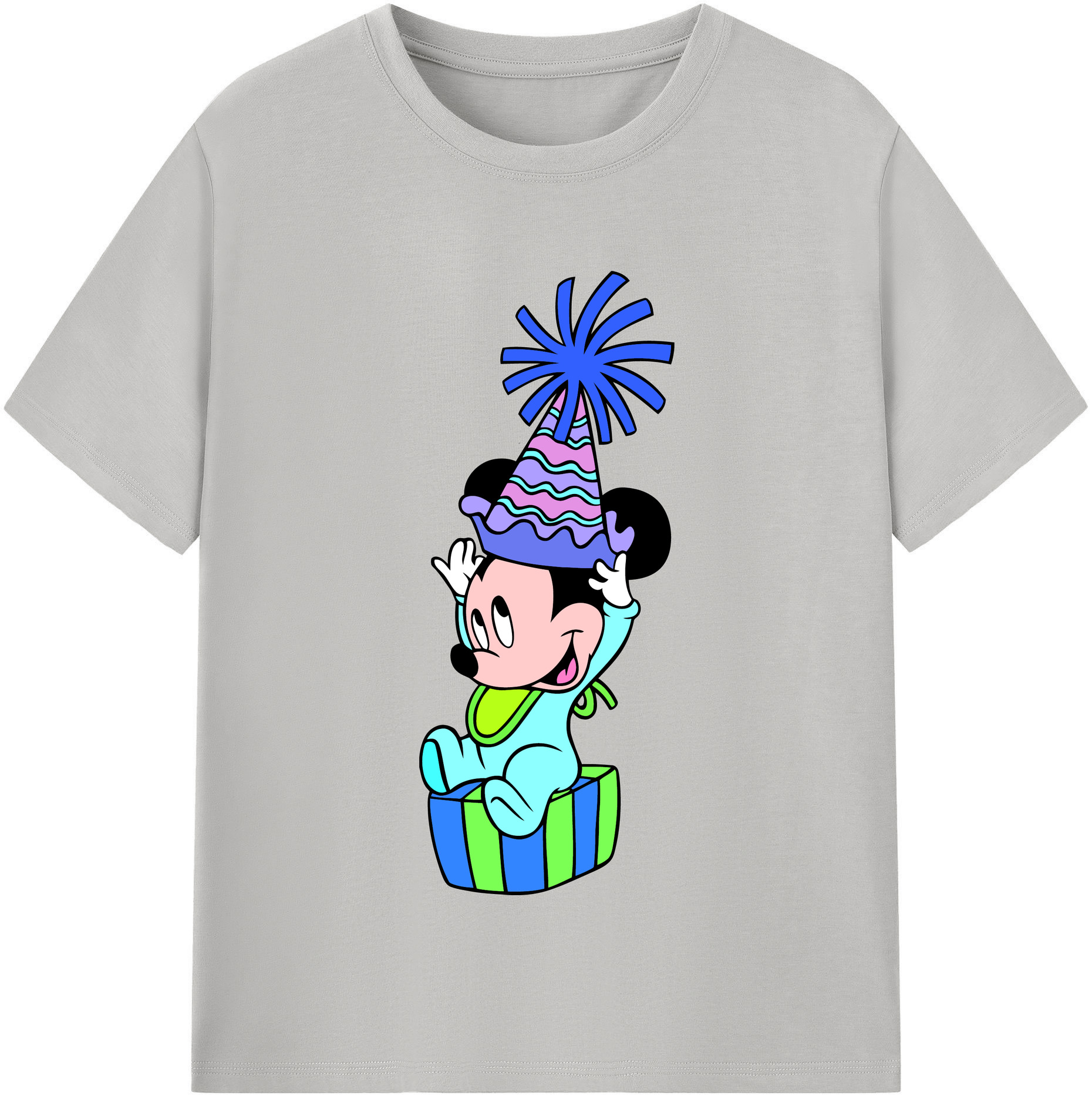 （画像用） ミッキーマウス Mickey Mouse 綿100％半袖Tシャツ（フロントプリント）