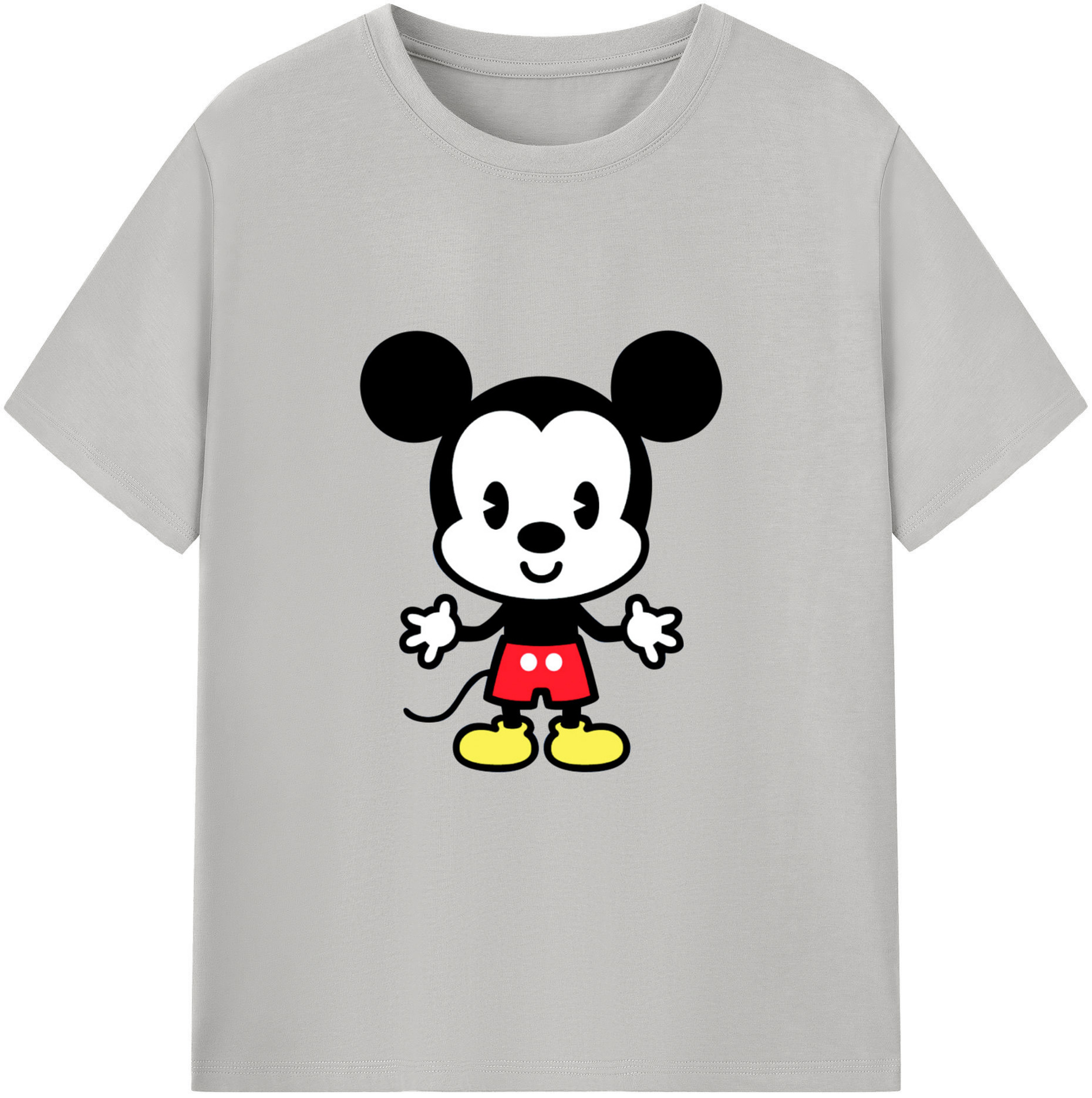 （画像用） ミッキーマウス Mickey Mouse 綿100％半袖Tシャツ（フロントプリント）