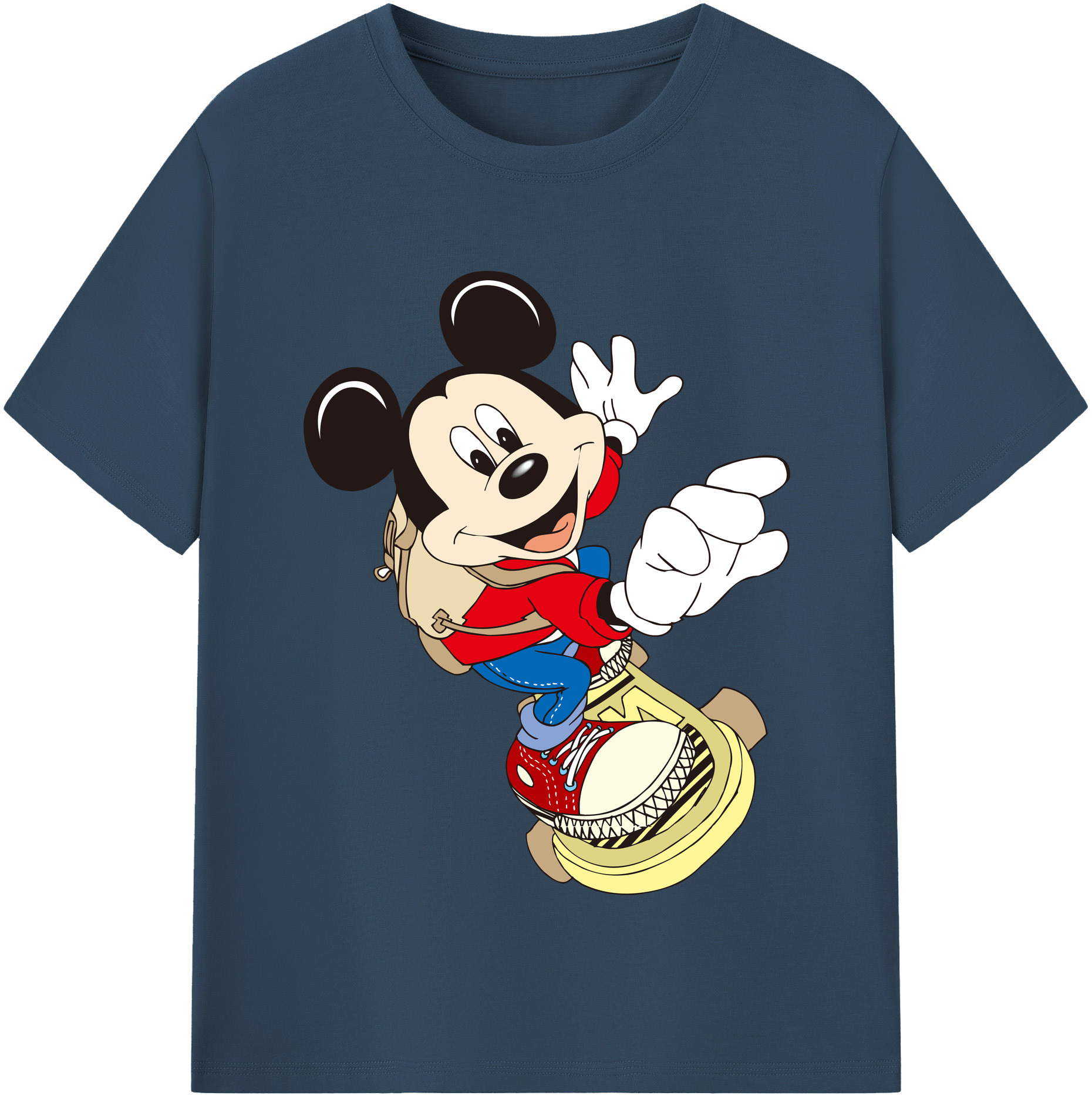 （画像用） ミッキーマウス Mickey Mouse 綿100％半袖Tシャツ（フロントプリント）