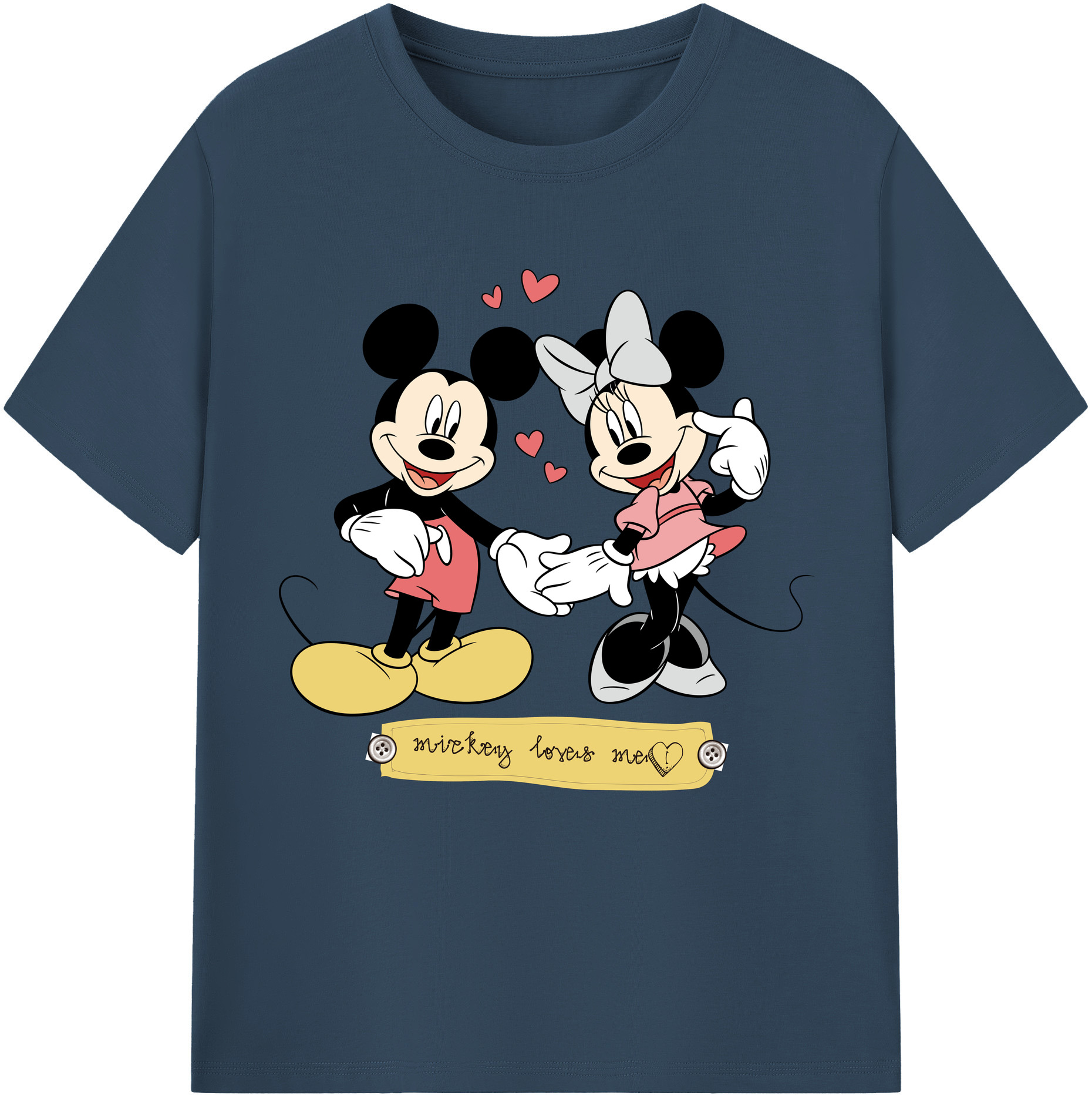 （画像用） ミッキーマウス Mickey Mouse 綿100％半袖Tシャツ（フロントプリント）