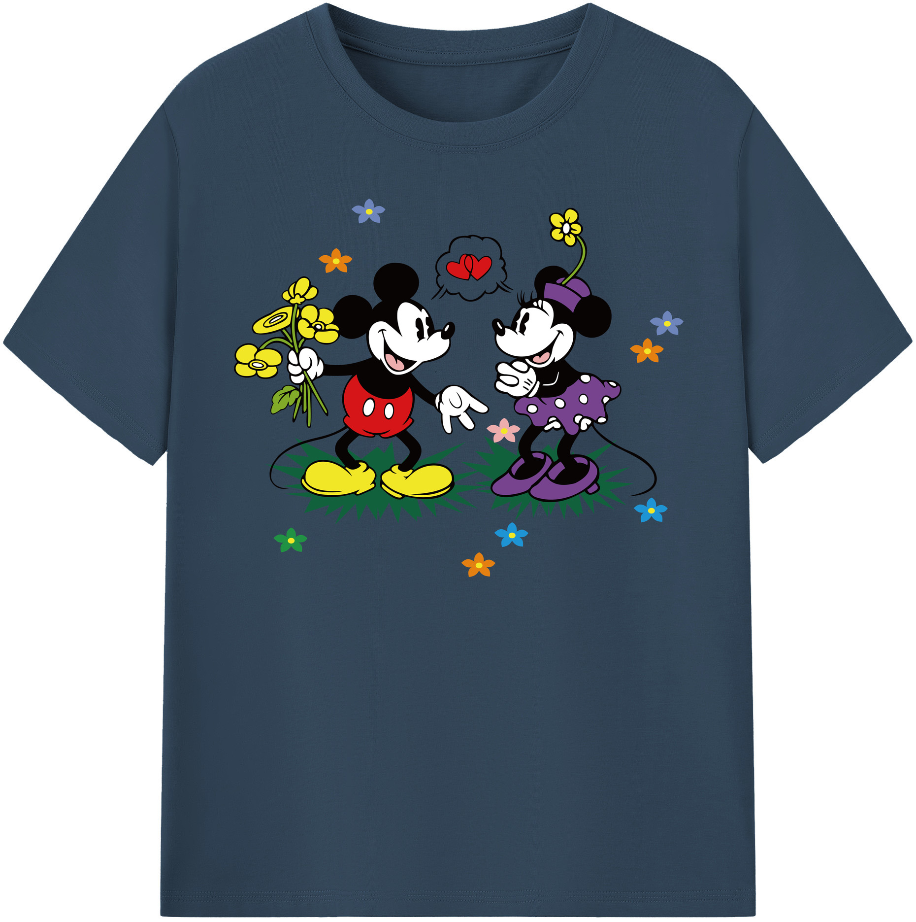 （画像用） ミッキーマウス Mickey Mouse 綿100％半袖Tシャツ（フロントプリント）