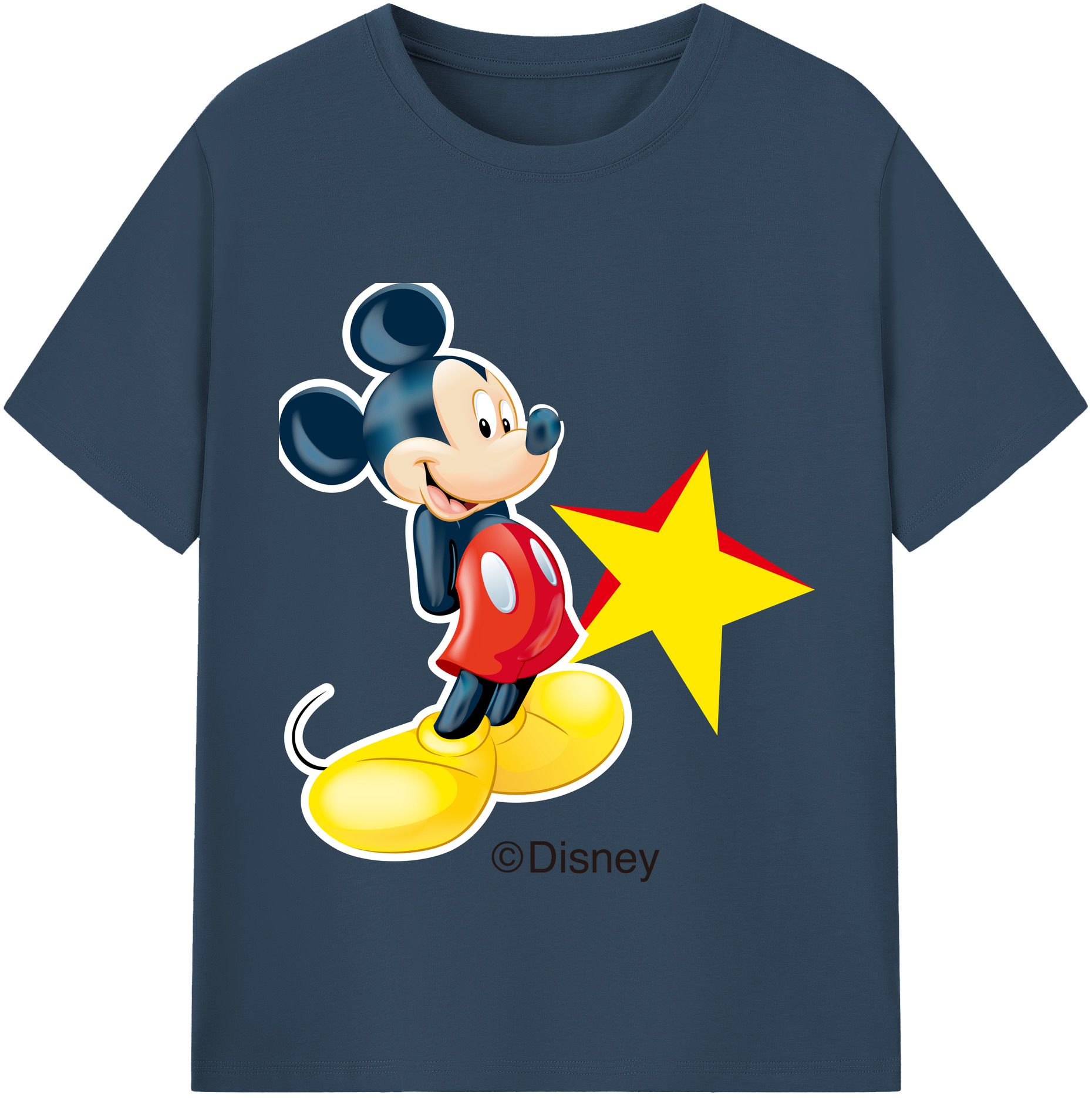 （画像用） ミッキーマウス Mickey Mouse 綿100％半袖Tシャツ（フロントプリント）