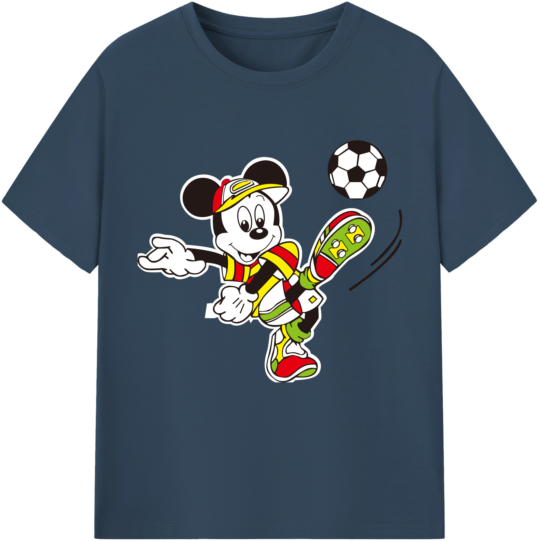 （画像用） ミッキーマウス Mickey Mouse 綿100％半袖Tシャツ（フロントプリント）