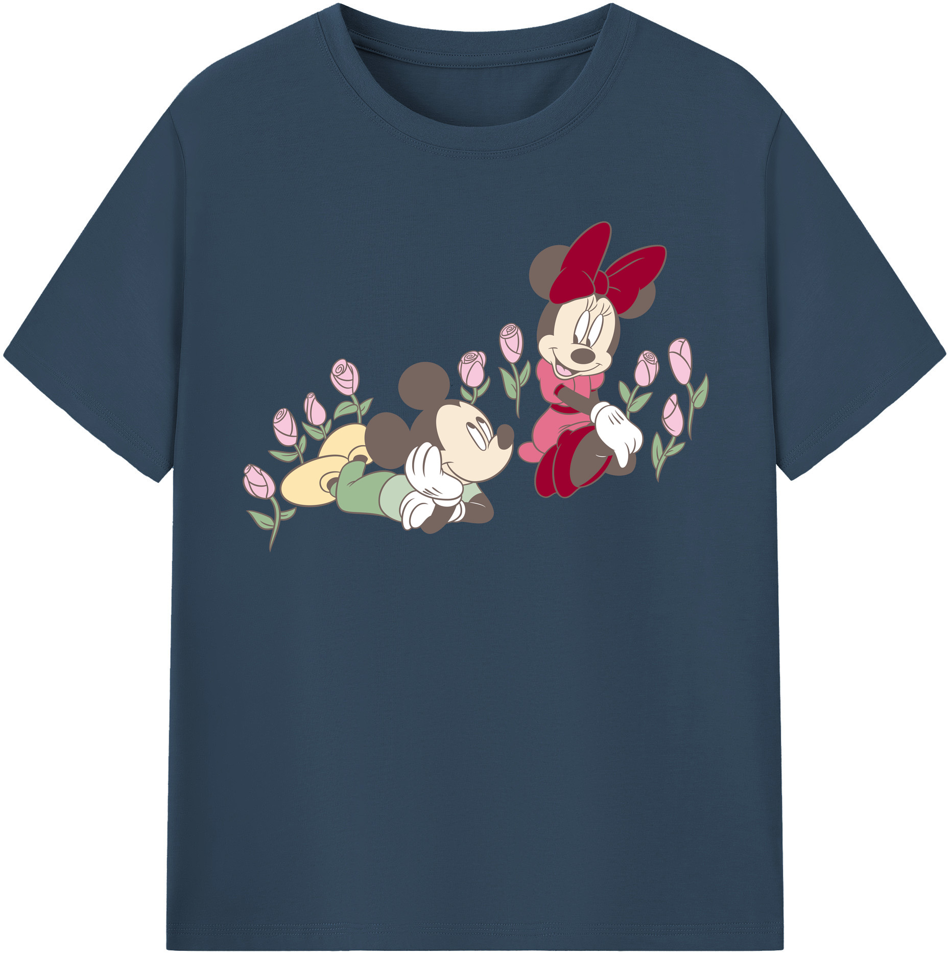 （画像用） ミッキーマウス Mickey Mouse 綿100％半袖Tシャツ（フロントプリント）