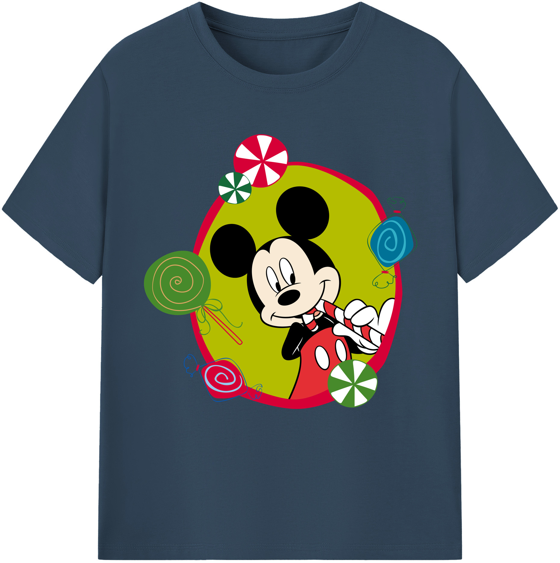 （画像用） ミッキーマウス Mickey Mouse 綿100％半袖Tシャツ（フロントプリント）