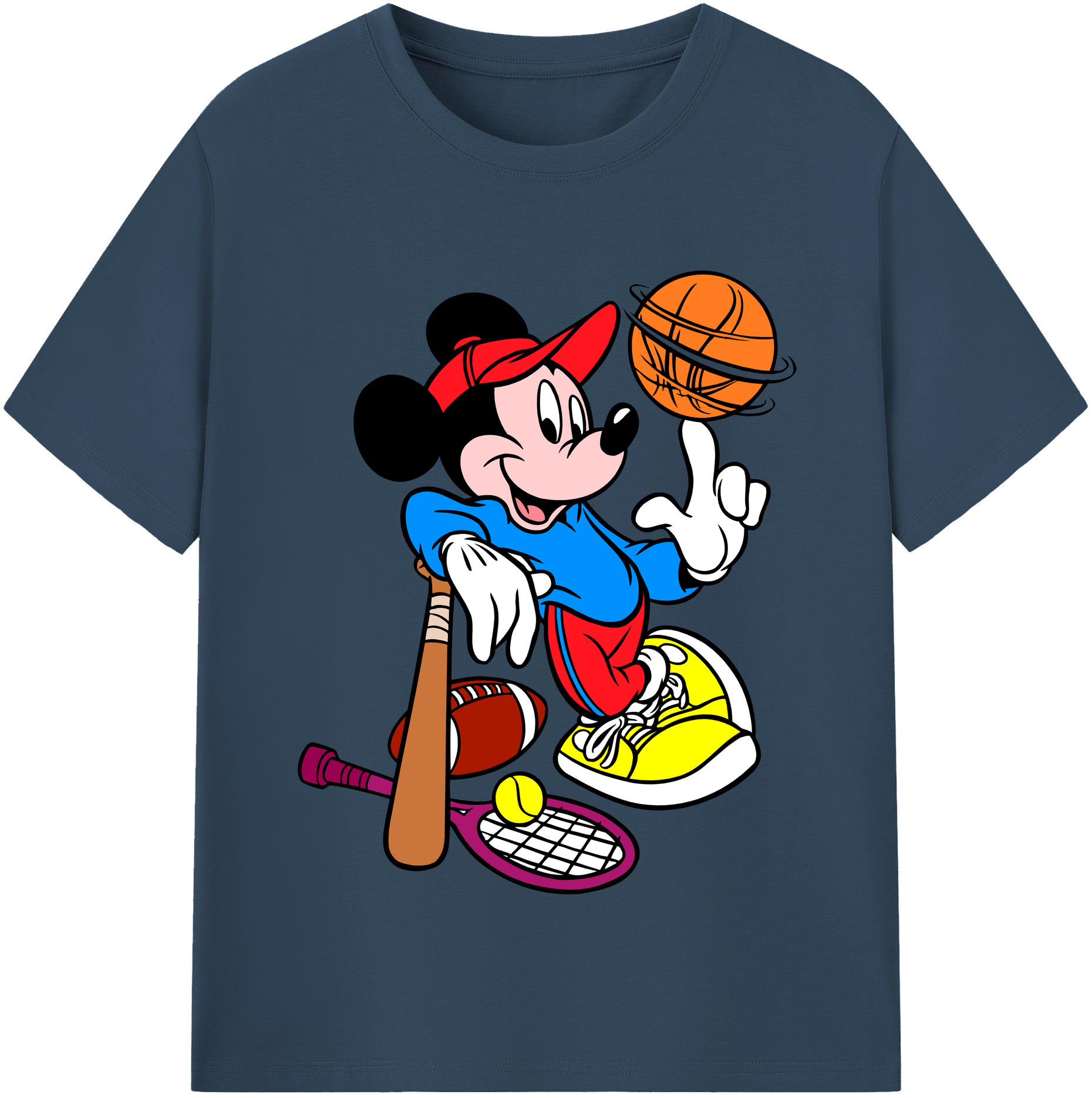 （画像用） ミッキーマウス Mickey Mouse 綿100％半袖Tシャツ（フロントプリント）