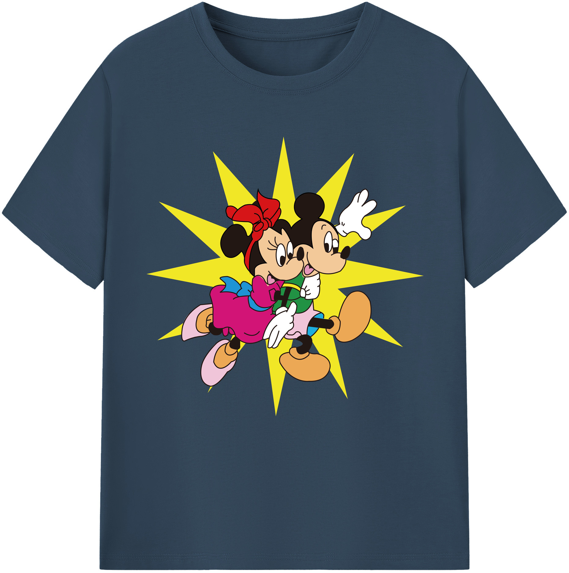 （画像用） ミッキーマウス Mickey Mouse 綿100％半袖Tシャツ（フロントプリント）