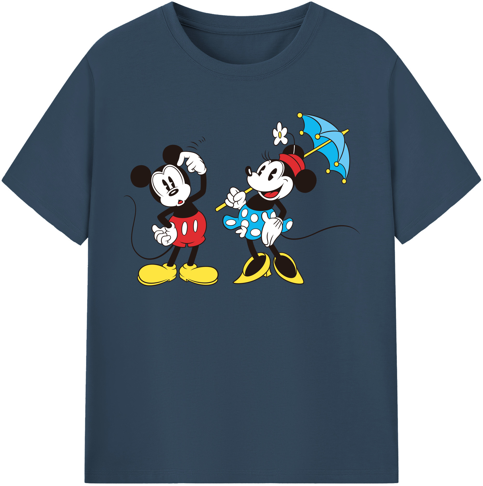 （画像用） ミッキーマウス Mickey Mouse 綿100％半袖Tシャツ（フロントプリント）