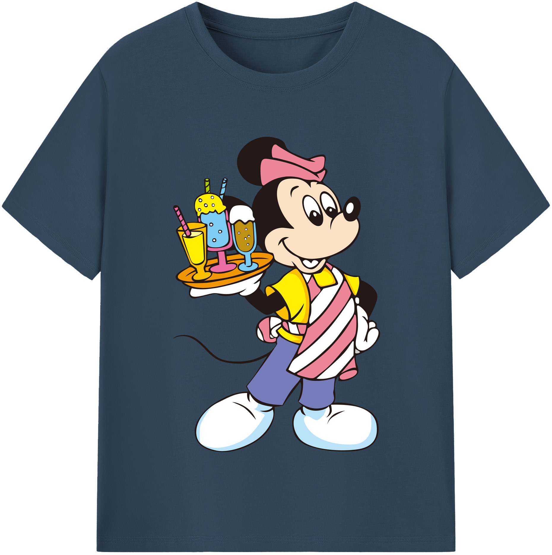 （画像用） ミッキーマウス Mickey Mouse 綿100％半袖Tシャツ（フロントプリント）