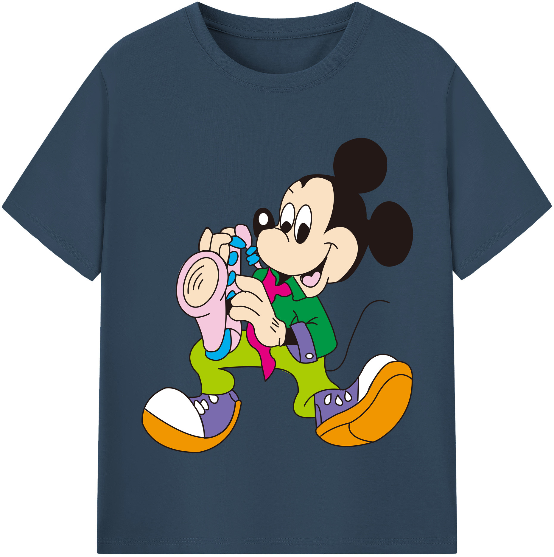 （画像用） ミッキーマウス Mickey Mouse 綿100％半袖Tシャツ（フロントプリント）