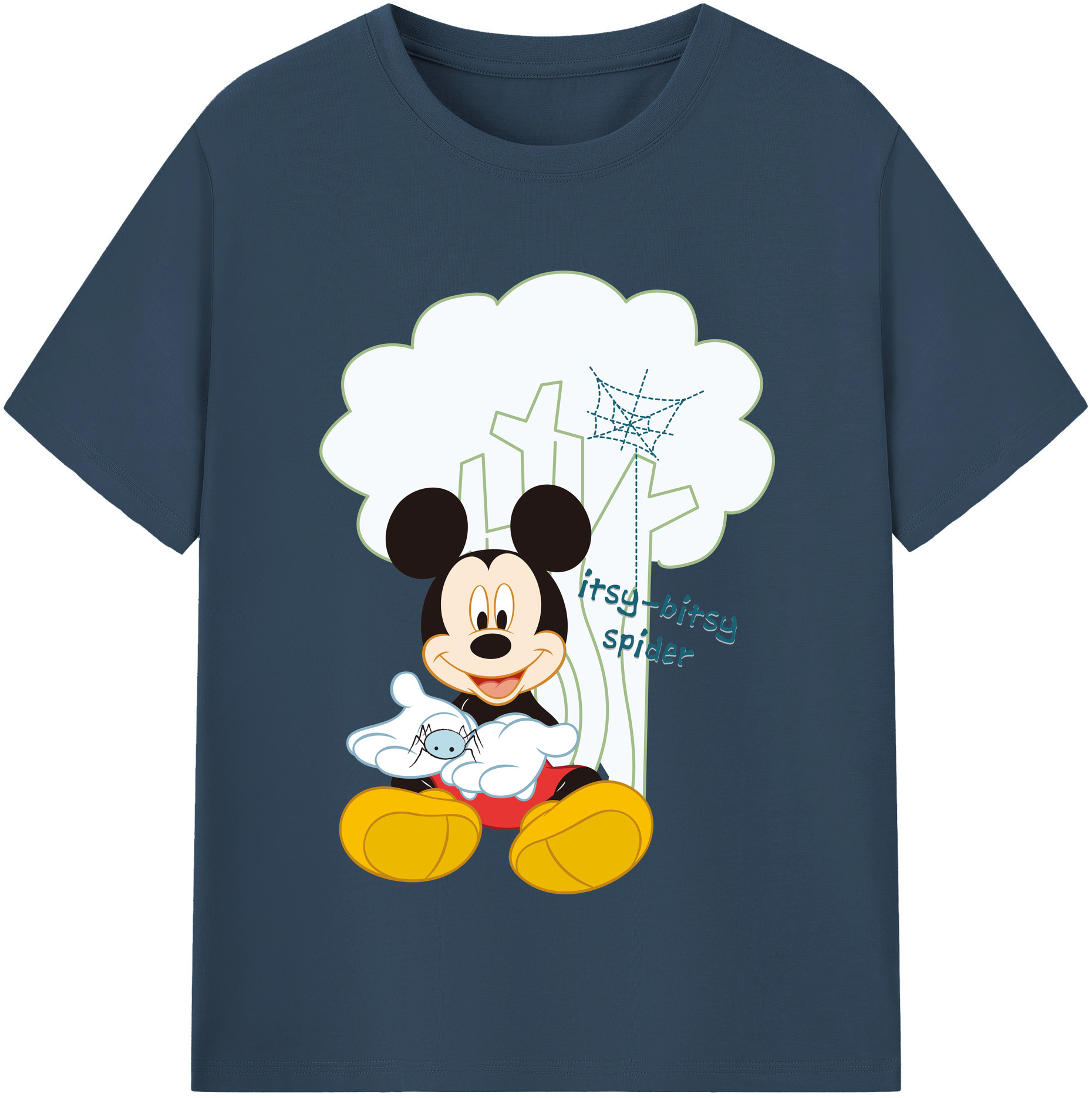 （画像用） ミッキーマウス Mickey Mouse 綿100％半袖Tシャツ（フロントプリント）