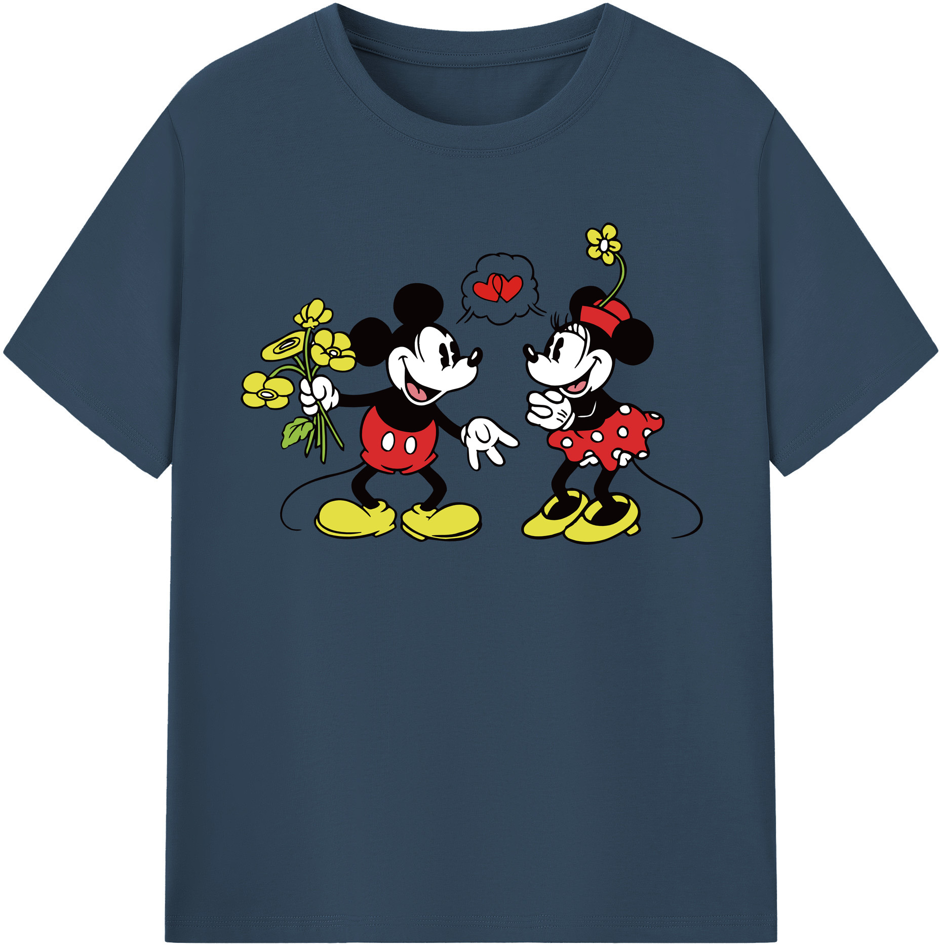 （画像用） ミッキーマウス Mickey Mouse 綿100％半袖Tシャツ（フロントプリント）