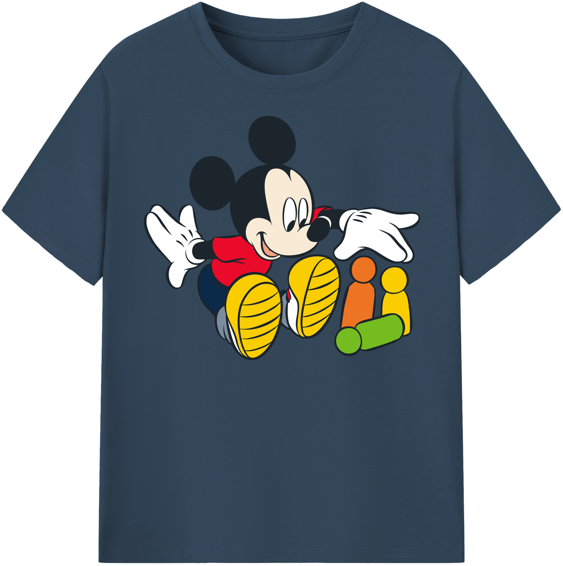 （画像用） ミッキーマウス Mickey Mouse 綿100％半袖Tシャツ（フロントプリント）