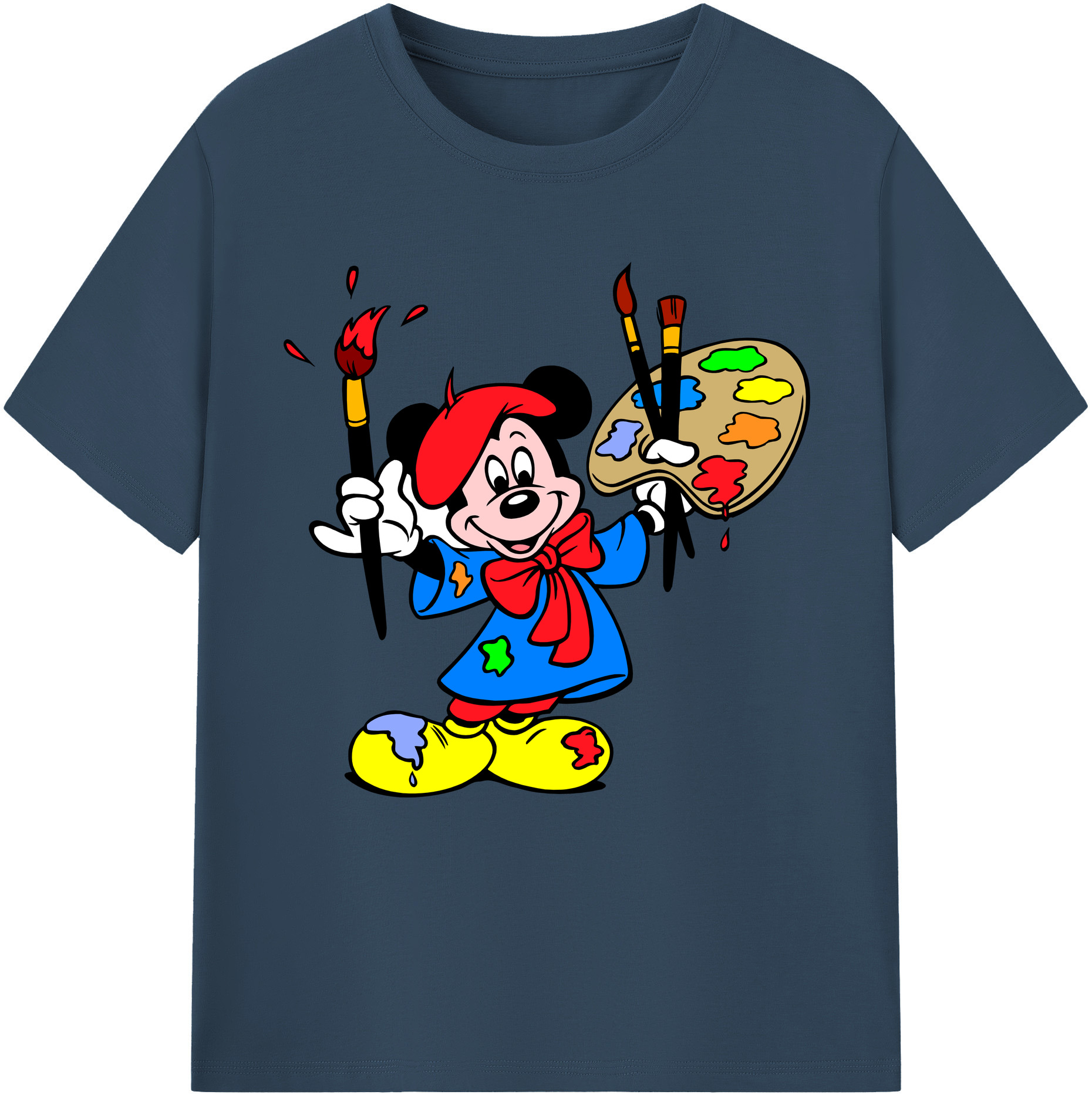 （画像用） ミッキーマウス Mickey Mouse 綿100％半袖Tシャツ（フロントプリント）