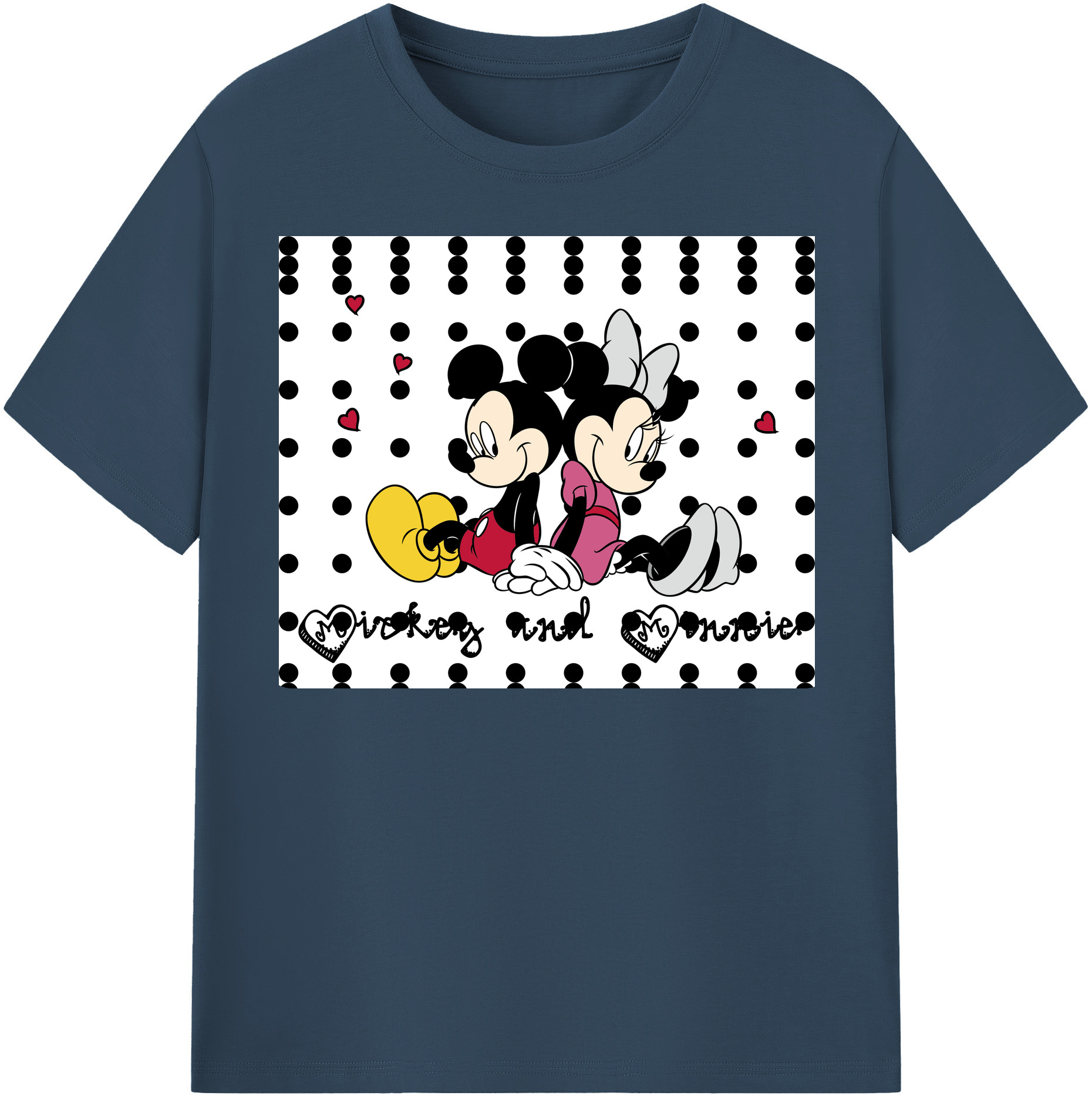 （画像用） ミッキーマウス Mickey Mouse 綿100％半袖Tシャツ（フロントプリント）
