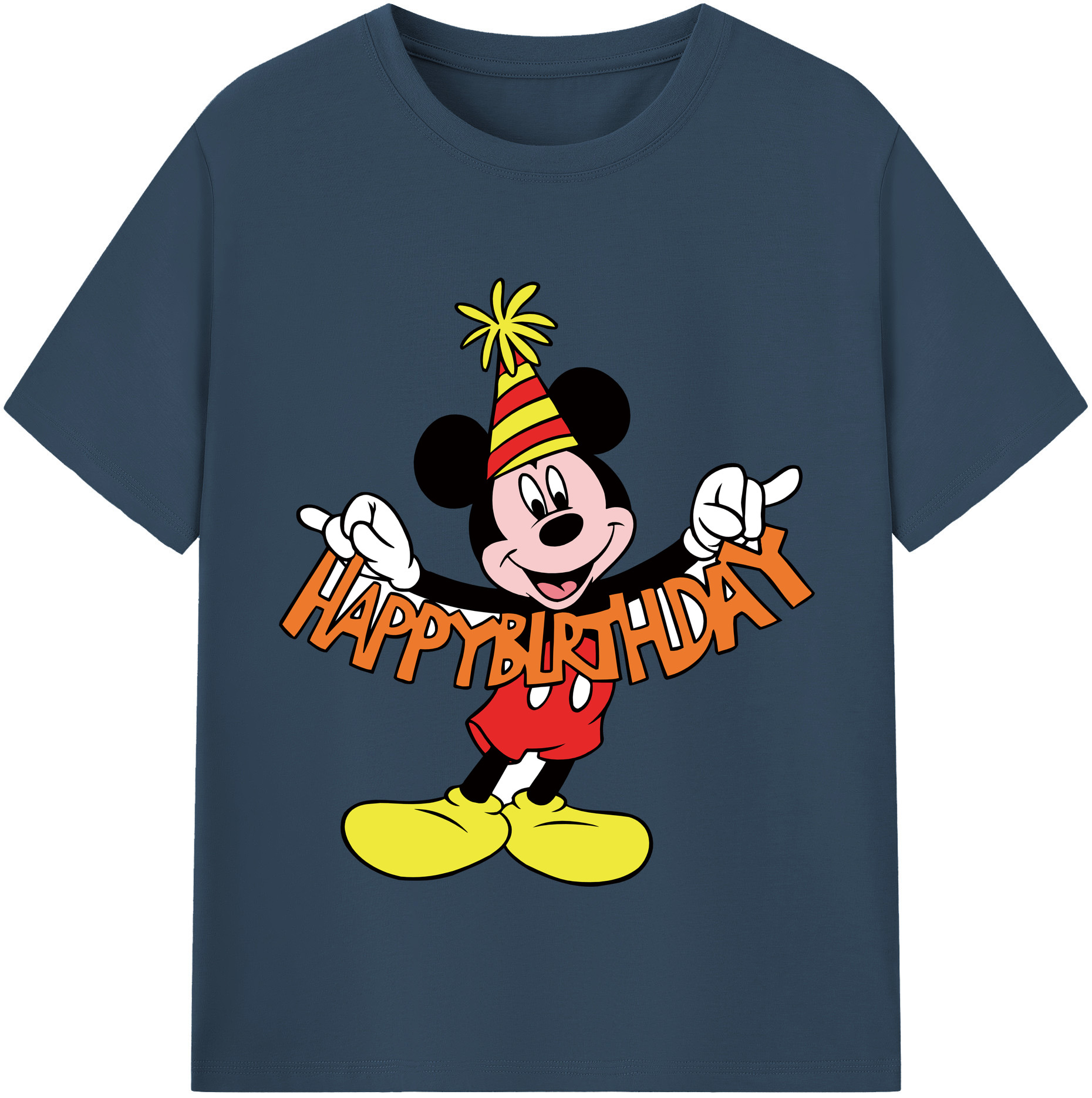 （画像用） ミッキーマウス Mickey Mouse 綿100％半袖Tシャツ（フロントプリント）