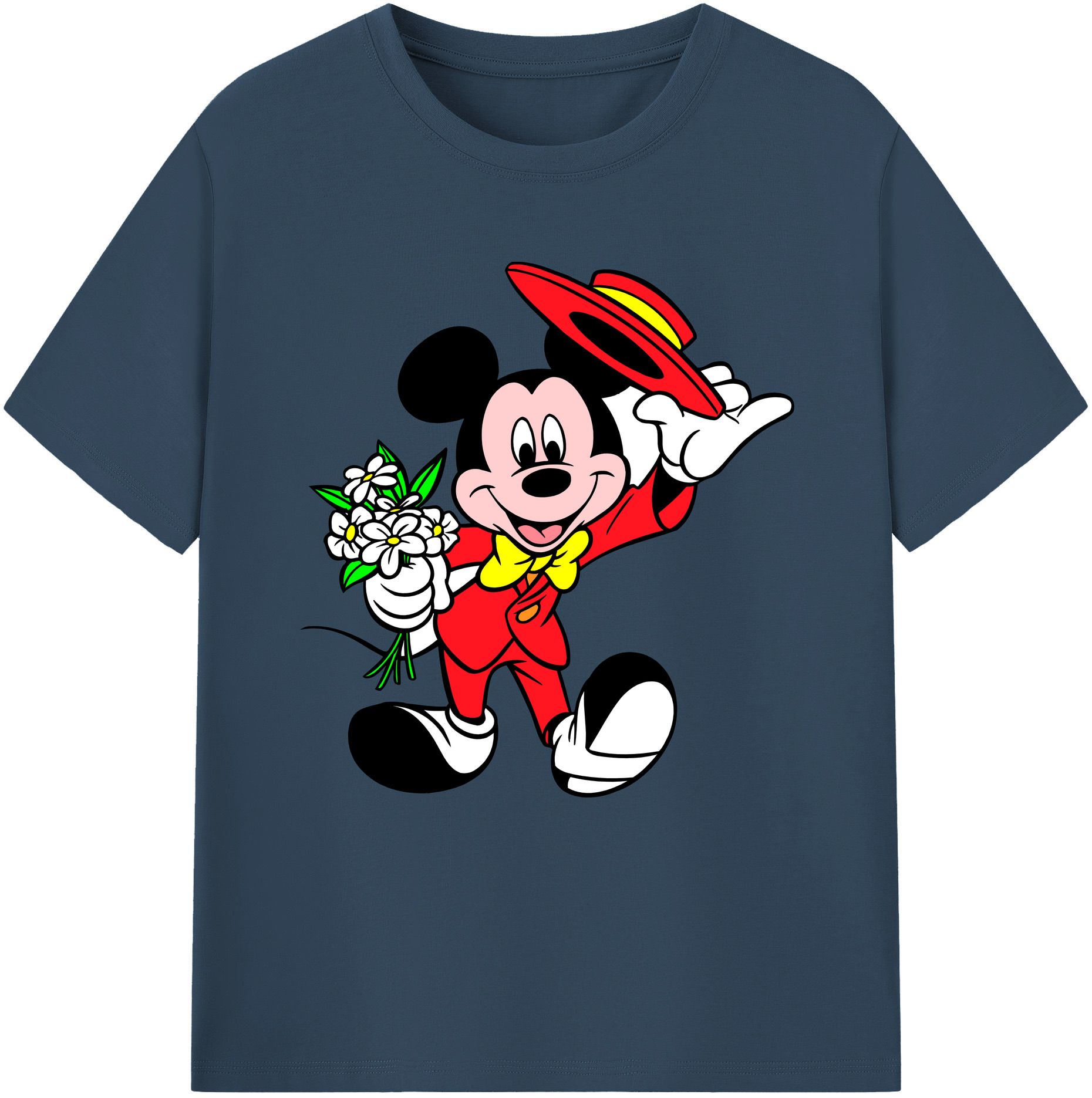 （画像用） ミッキーマウス Mickey Mouse 綿100％半袖Tシャツ（フロントプリント）