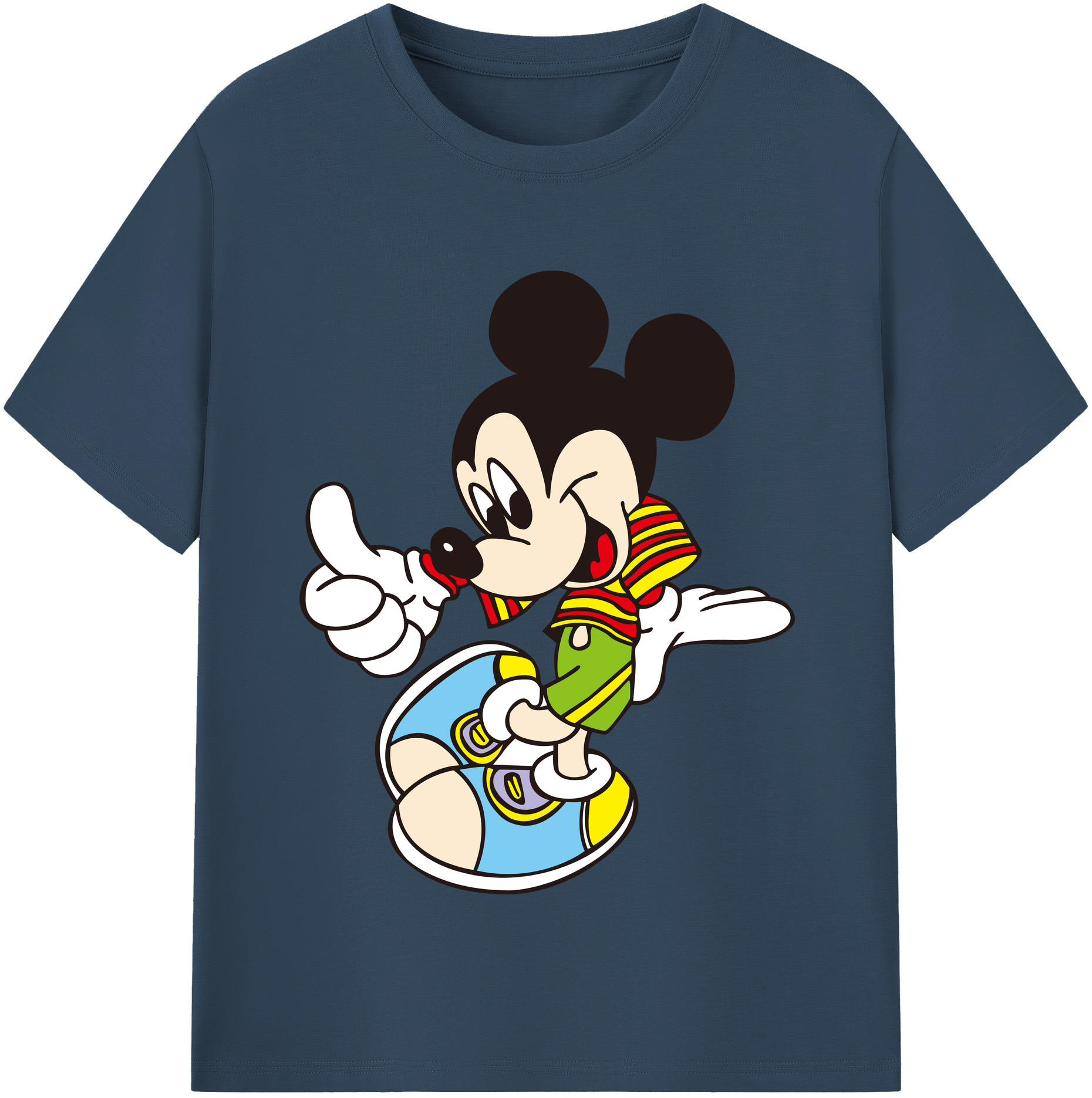 （画像用） ミッキーマウス Mickey Mouse 綿100％半袖Tシャツ（フロントプリント）
