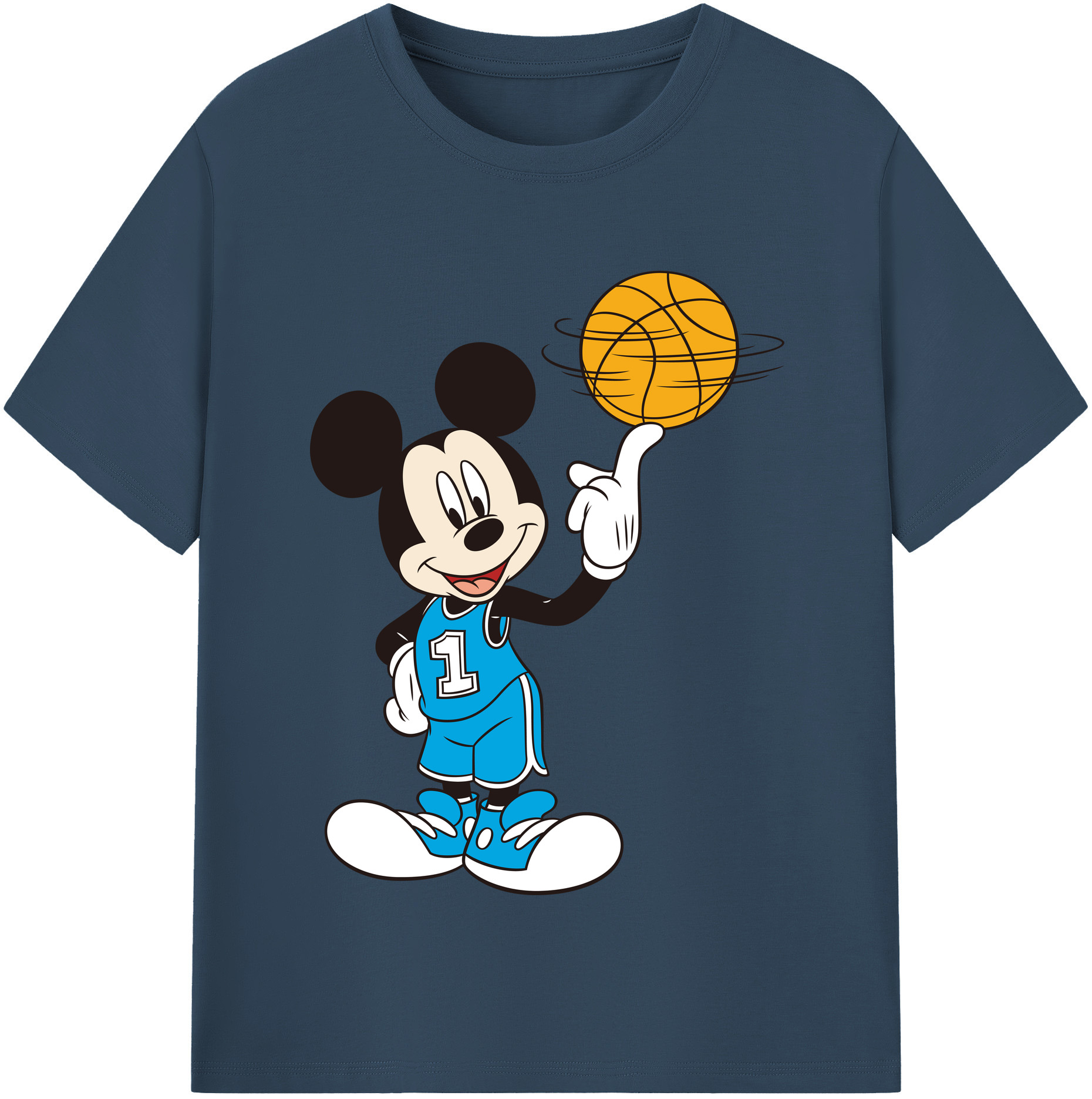 （画像用） ミッキーマウス Mickey Mouse 綿100％半袖Tシャツ（フロントプリント）