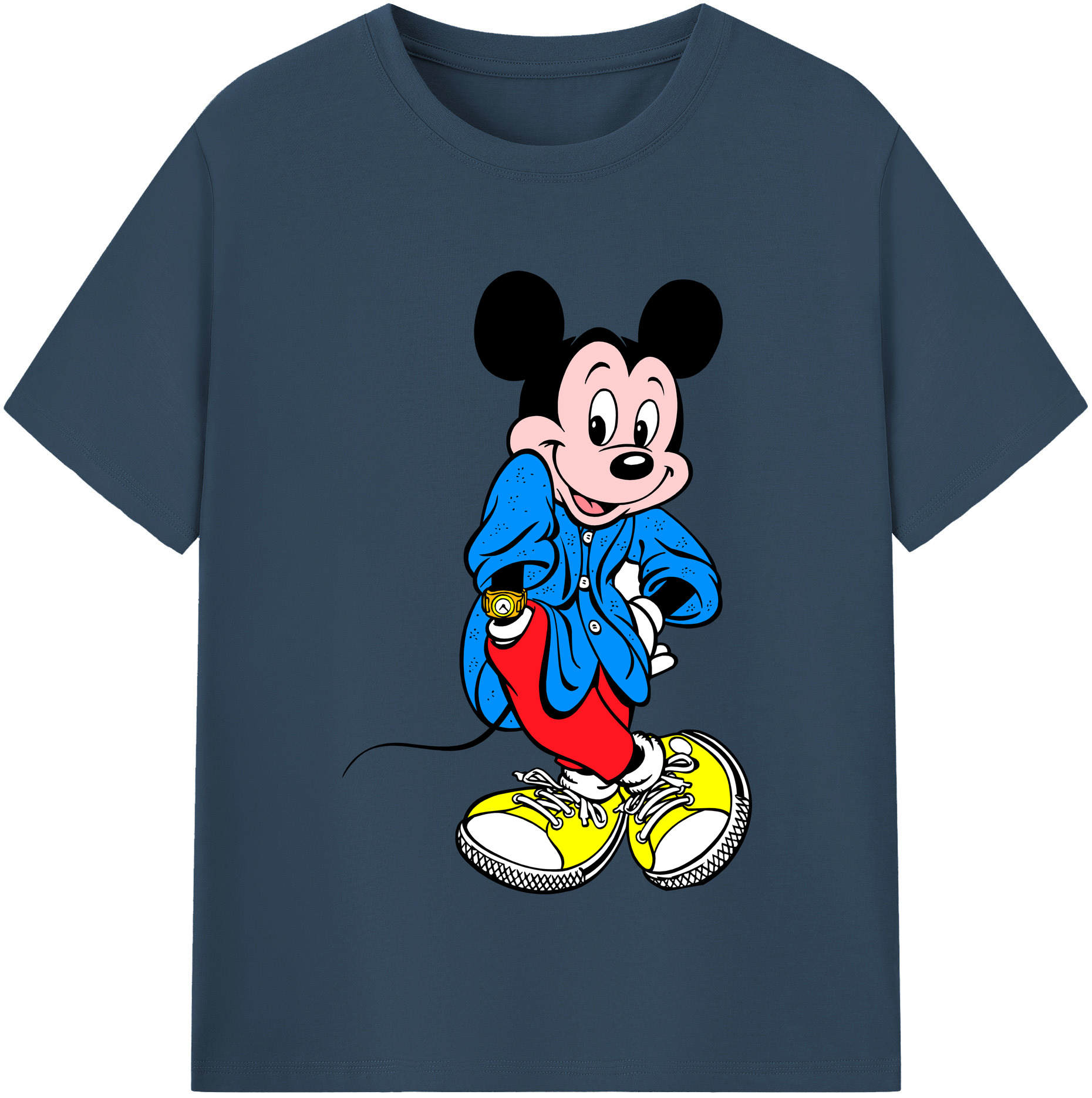 （画像用） ミッキーマウス Mickey Mouse 綿100％半袖Tシャツ（フロントプリント）