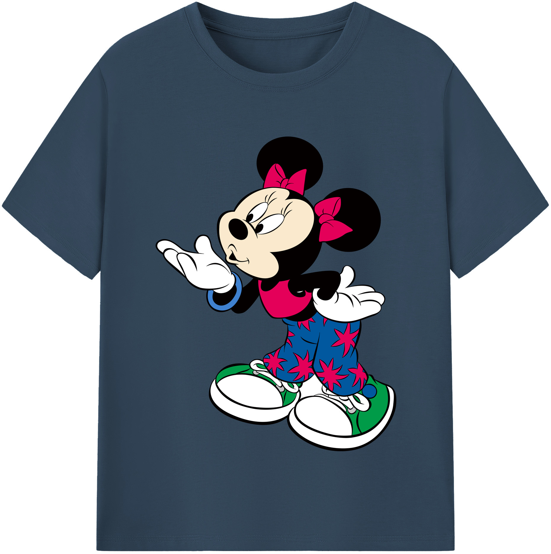 （画像用） ミッキーマウス Mickey Mouse 綿100％半袖Tシャツ（フロントプリント）