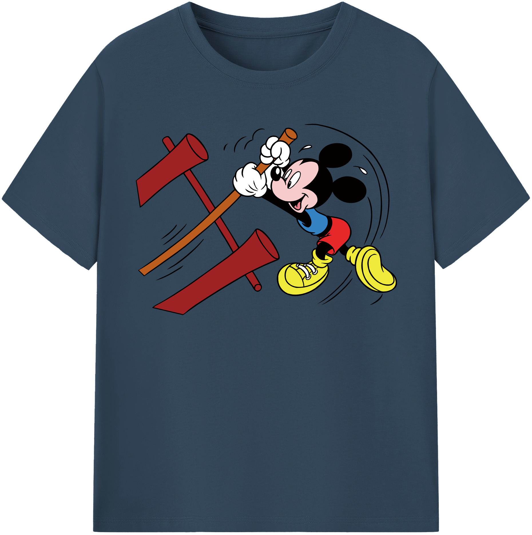 （画像用） ミッキーマウス Mickey Mouse 綿100％半袖Tシャツ（フロントプリント）