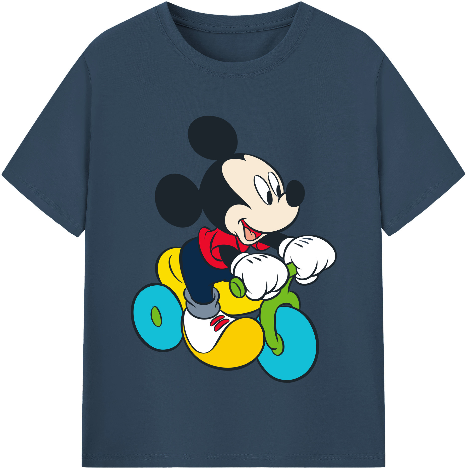 （画像用） ミッキーマウス Mickey Mouse 綿100％半袖Tシャツ（フロントプリント）