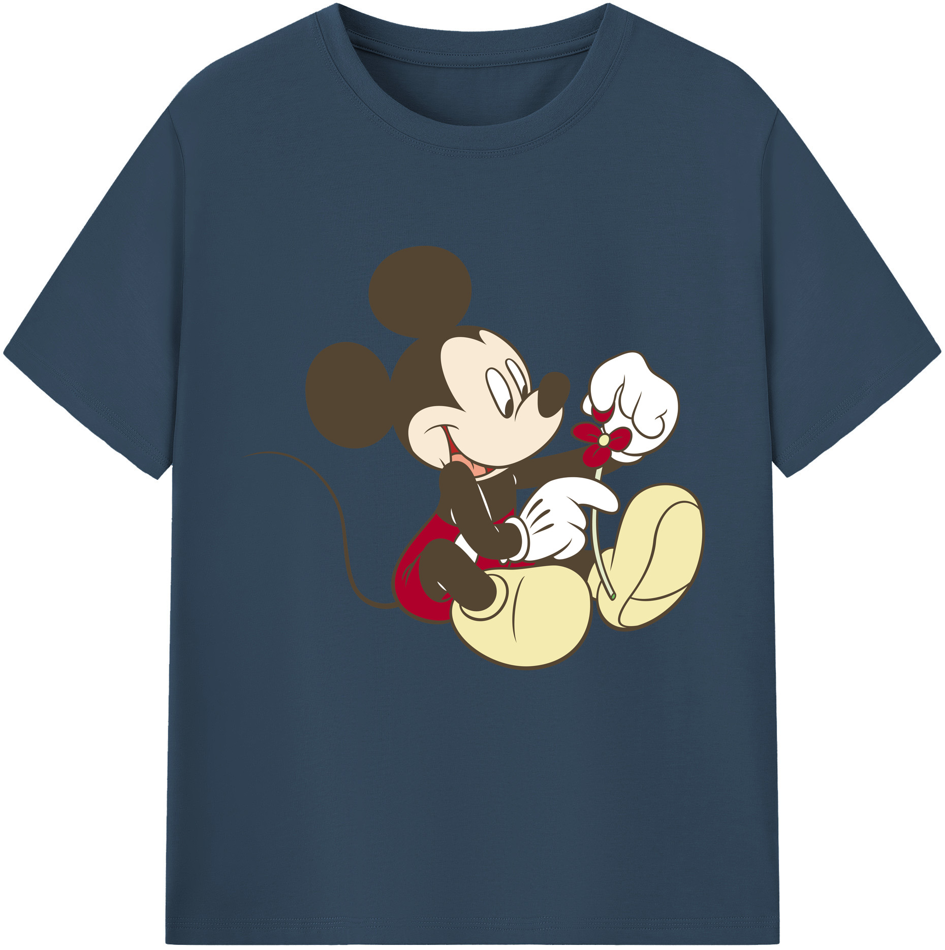 （画像用） ミッキーマウス Mickey Mouse 綿100％半袖Tシャツ（フロントプリント）